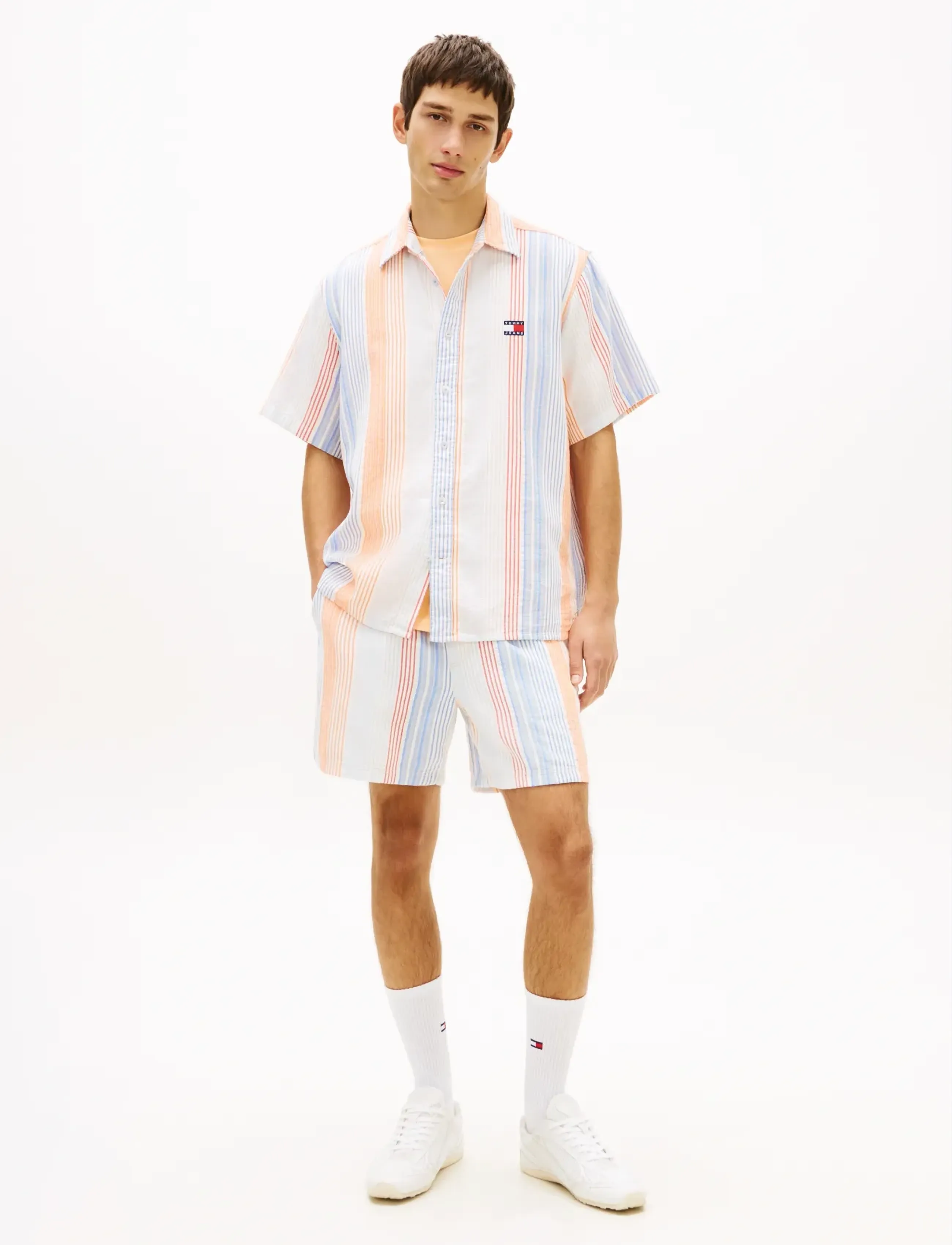 Tommy Jeans - TJM RLX STRIPE SS SHIRT EXT - kortærmede skjorter - ancient white stripes - 3