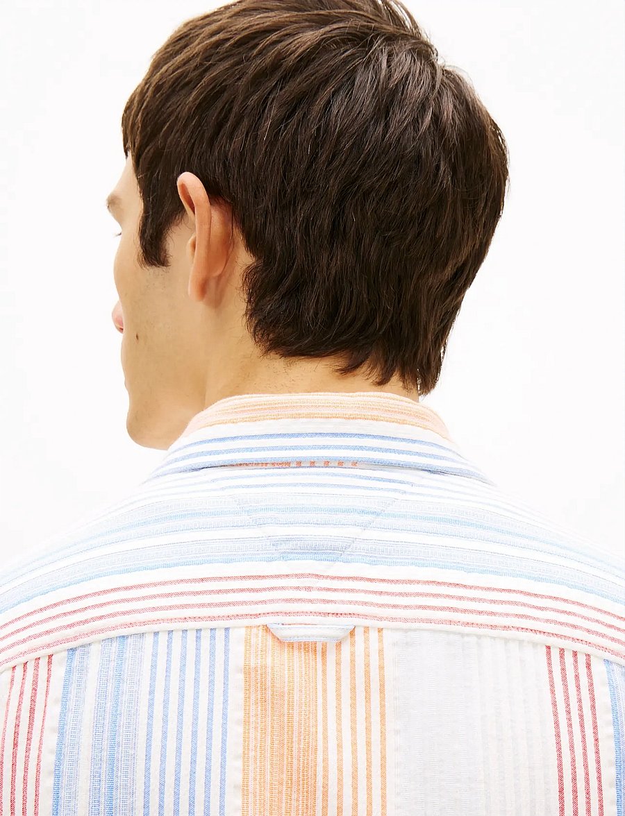 Tommy Jeans - TJM RLX STRIPE SS SHIRT EXT - kortærmede skjorter - ancient white stripes - 4