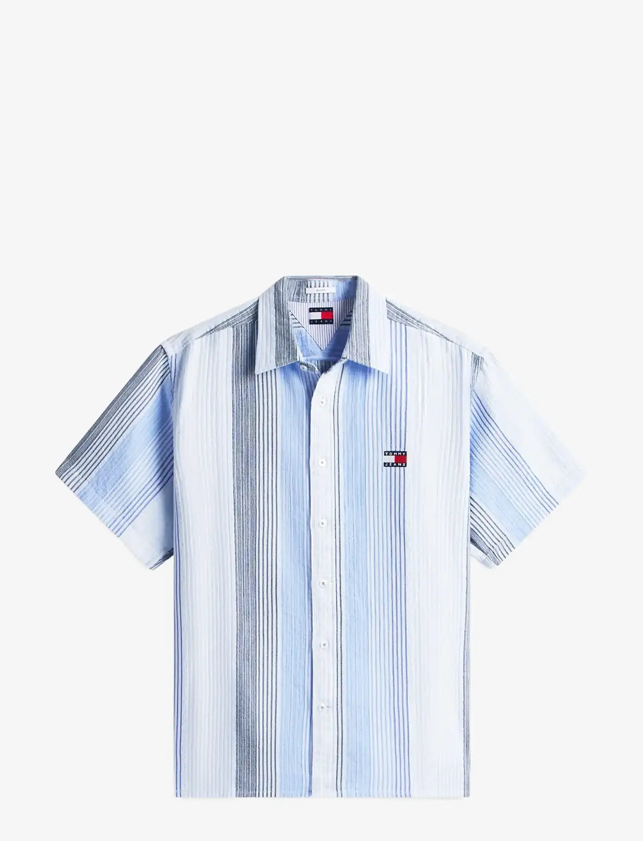 Tommy Jeans - TJM RLX STRIPE SS SHIRT EXT - kortærmede skjorter - sweet blue stripes - 1