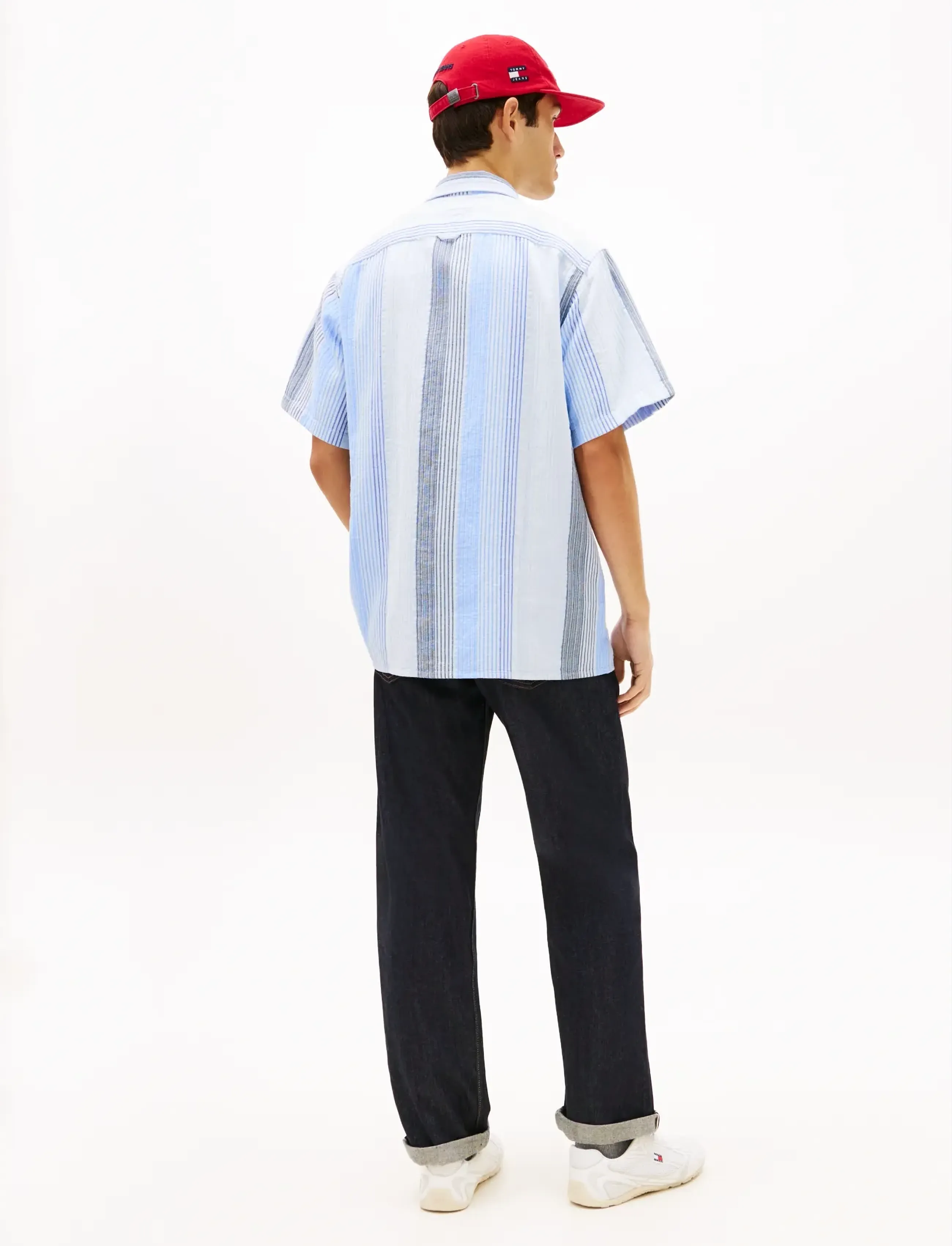 Tommy Jeans - TJM RLX STRIPE SS SHIRT EXT - kurzarmhemden - sweet blue stripes - 2