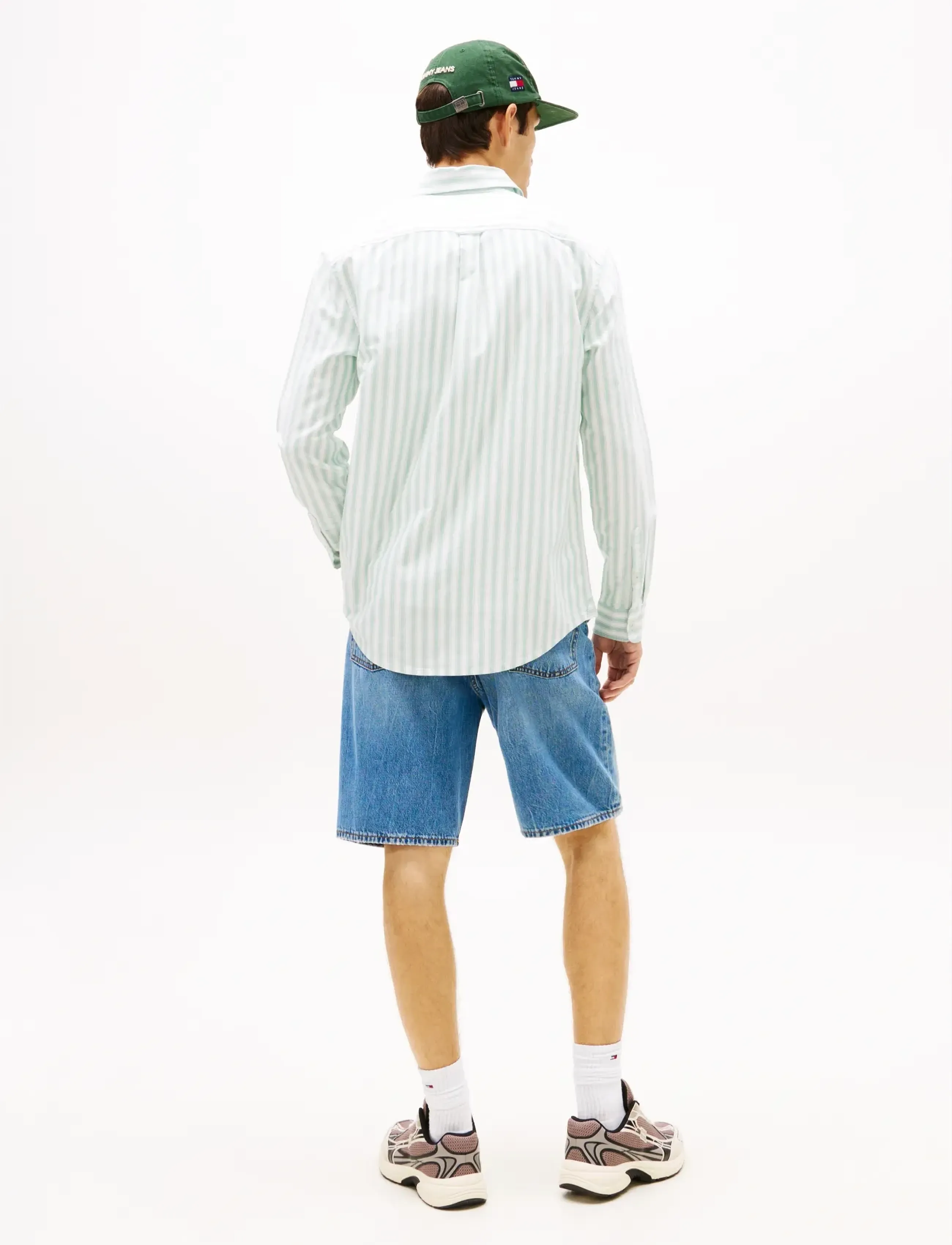 Tommy Jeans - TJM REG STRIPE OXFORD SHIRT EXT - stribede skjorter - bahama green stripe - 2
