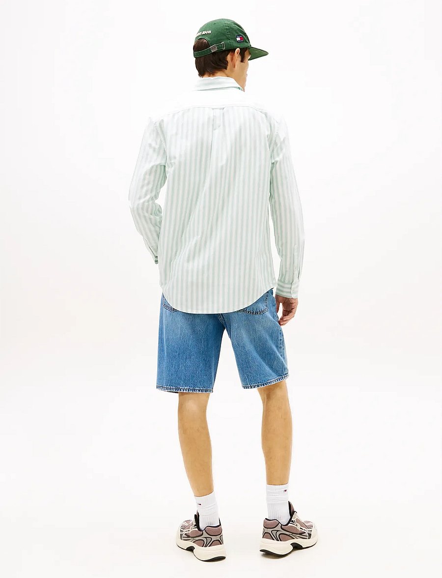 Tommy Jeans - TJM REG STRIPE OXFORD SHIRT EXT - stribede skjorter - bahama green stripe - 2