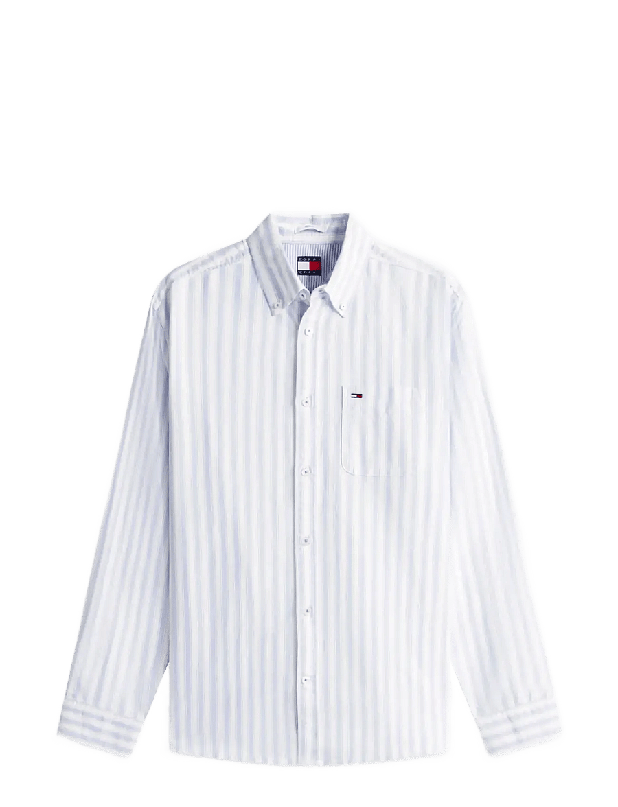 Tommy Jeans - TJM REG STRIPE OXFORD SHIRT EXT - stribede skjorter - blue twilight stripe - 1