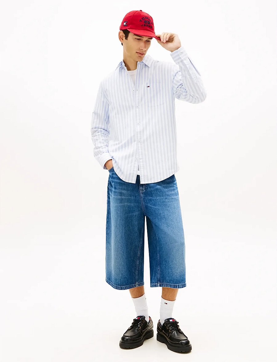 Tommy Jeans - TJM REG STRIPE OXFORD SHIRT EXT - stribede skjorter - blue twilight stripe - 3