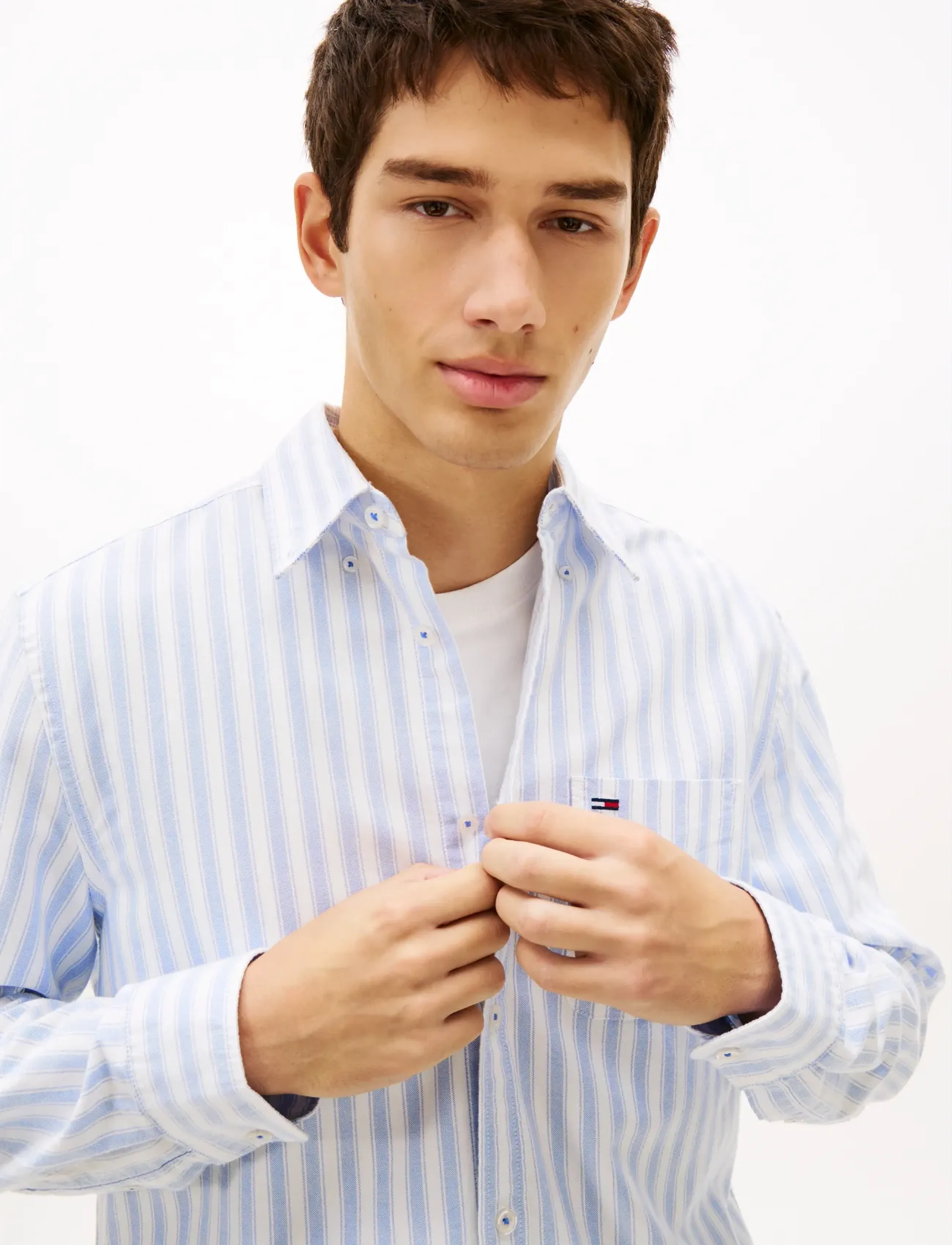 Tommy Jeans - TJM REG STRIPE OXFORD SHIRT EXT - stribede skjorter - blue twilight stripe - 4