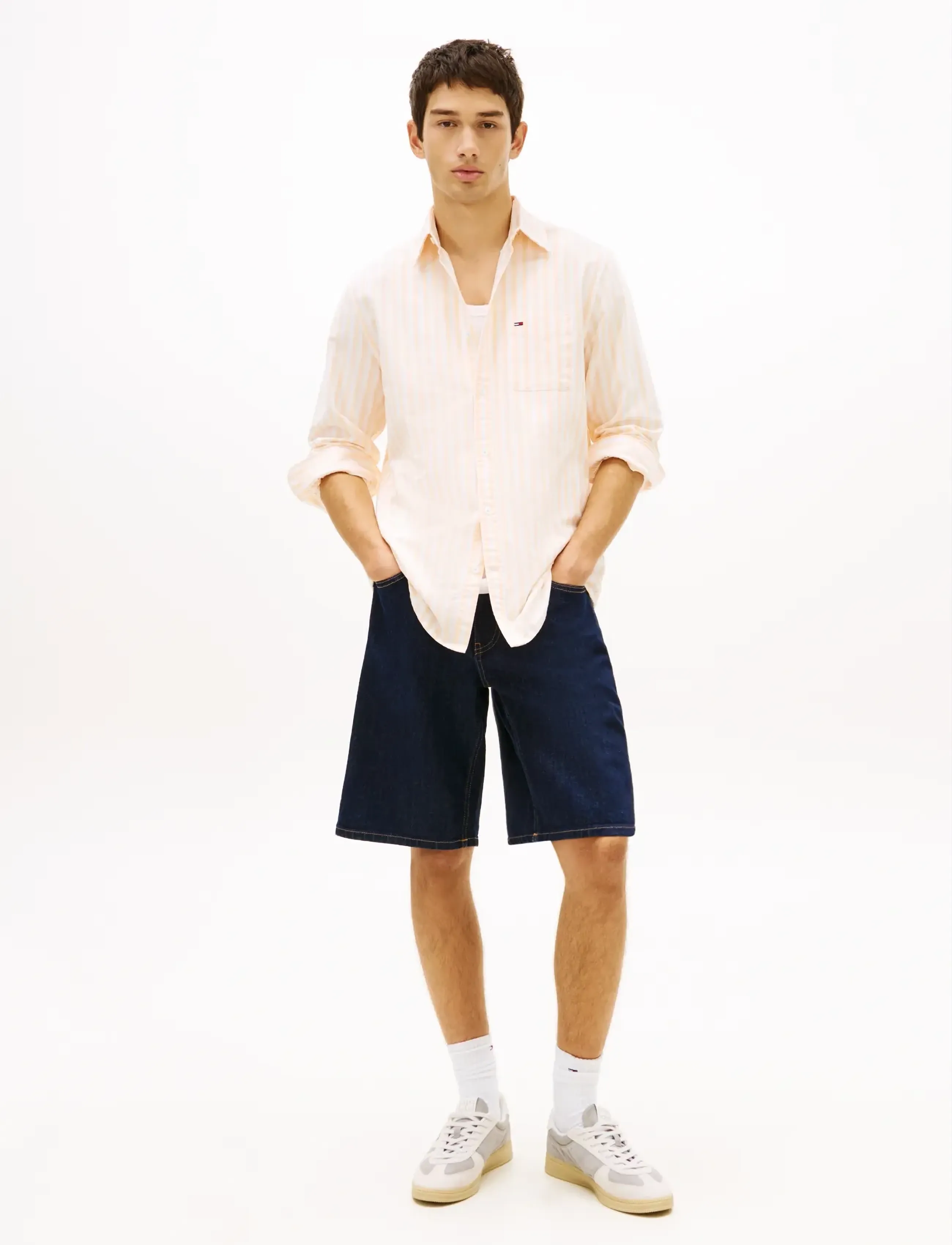 Tommy Jeans - TJM REG STRIPE OXFORD SHIRT EXT - stribede skjorter - faded sun kiss stripe - 3