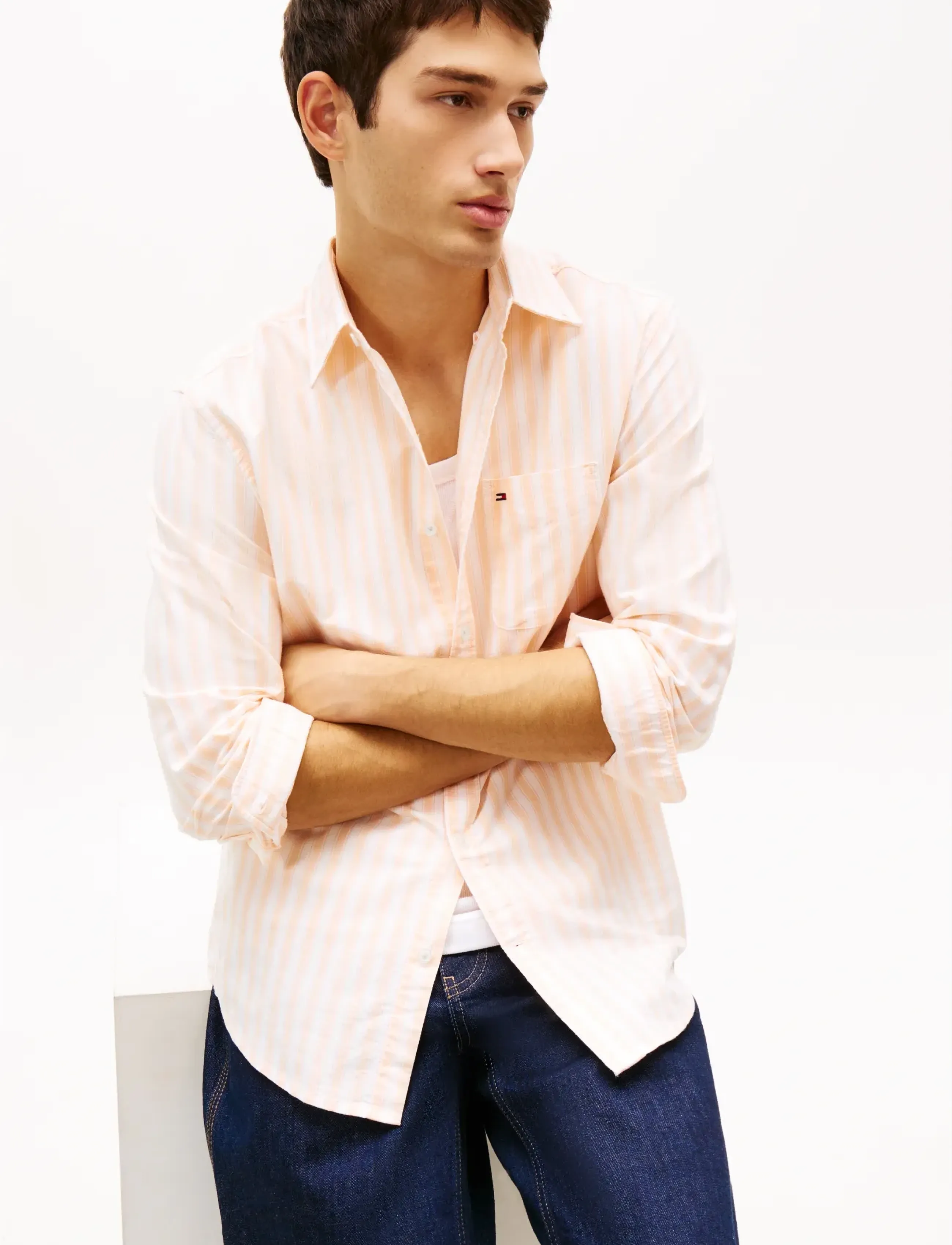 Tommy Jeans - TJM REG STRIPE OXFORD SHIRT EXT - stribede skjorter - faded sun kiss stripe - 4