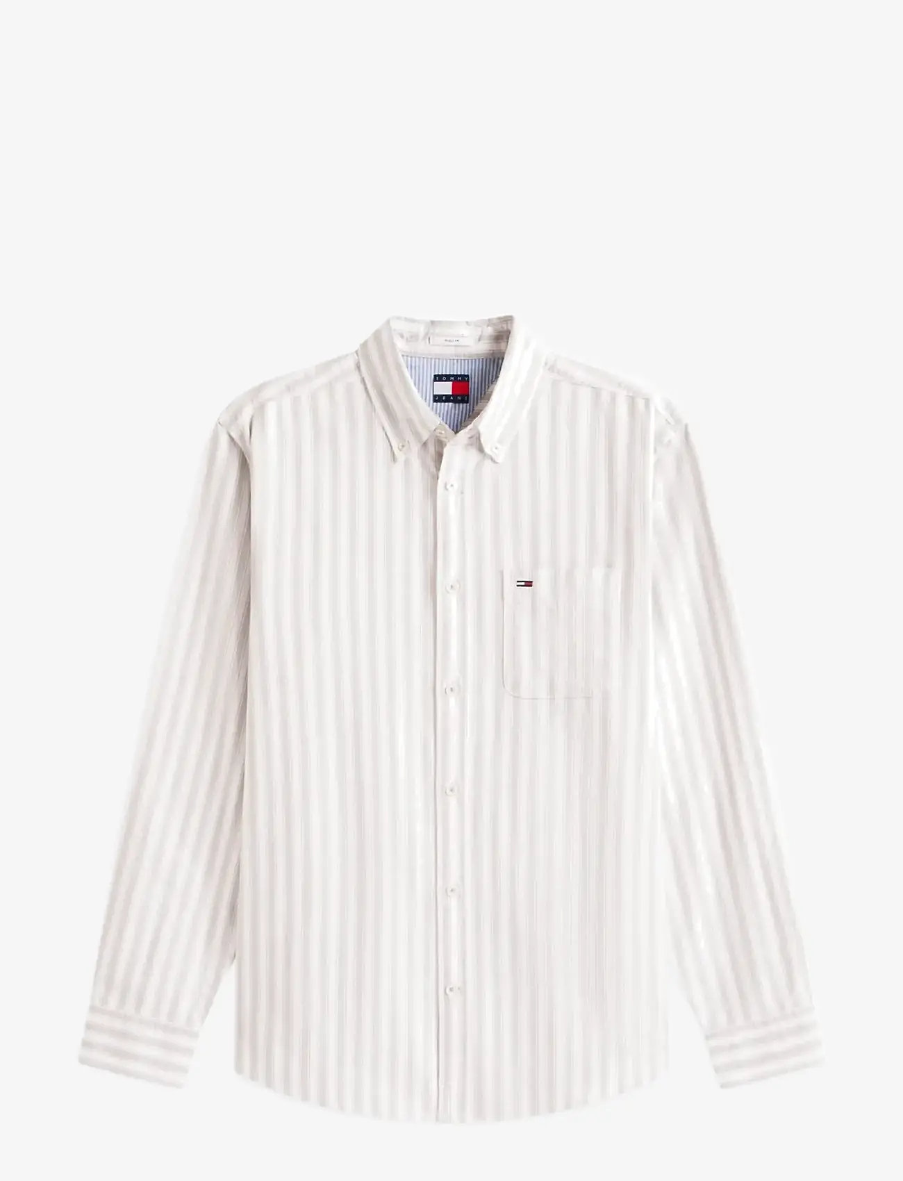 Tommy Jeans - TJM REG STRIPE OXFORD SHIRT EXT - stribede skjorter - ivy mink stripe - 1