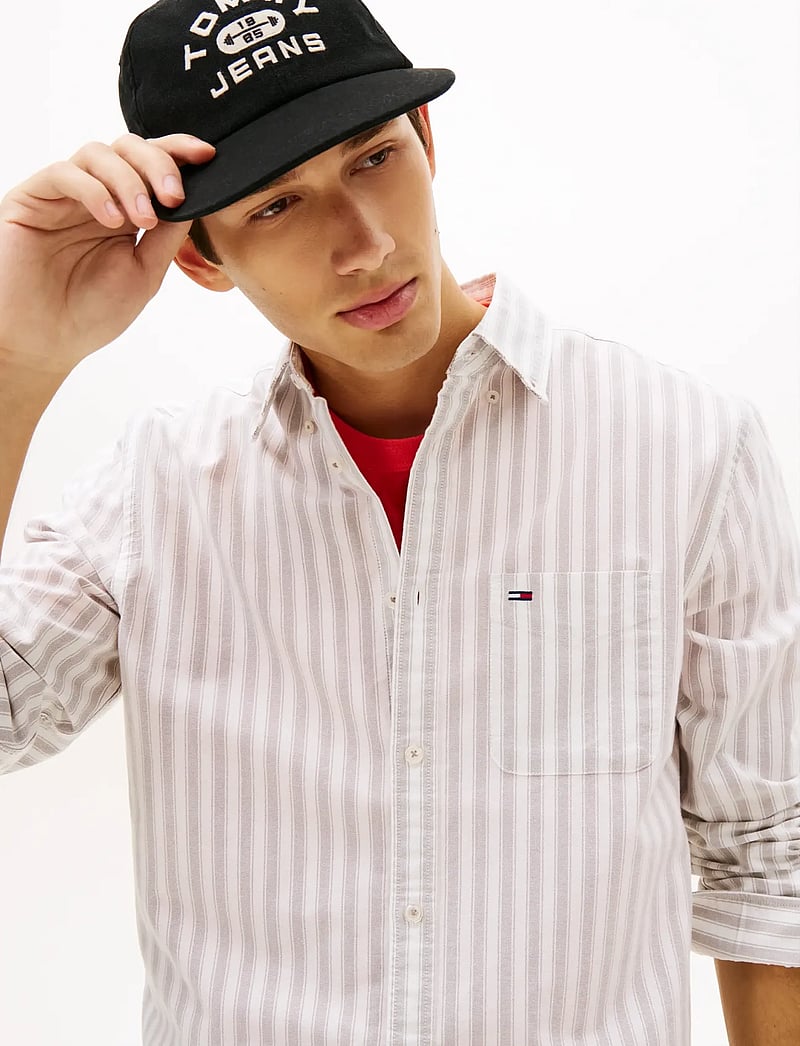 Tommy Jeans - TJM REG STRIPE OXFORD SHIRT EXT - stribede skjorter - ivy mink stripe - 4