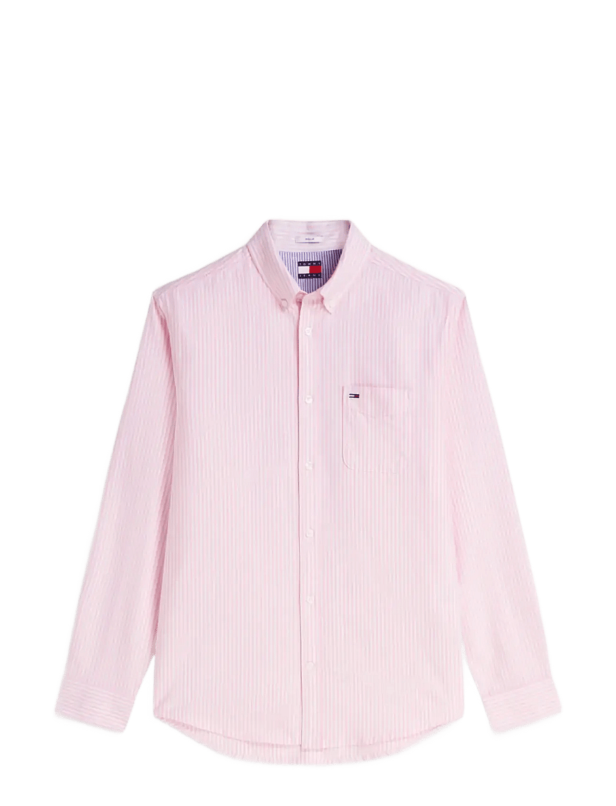Tommy Jeans - TJM REG STRIPE OXFORD SHIRT EXT - oxford-skjortor - pink daisy stripe - 1