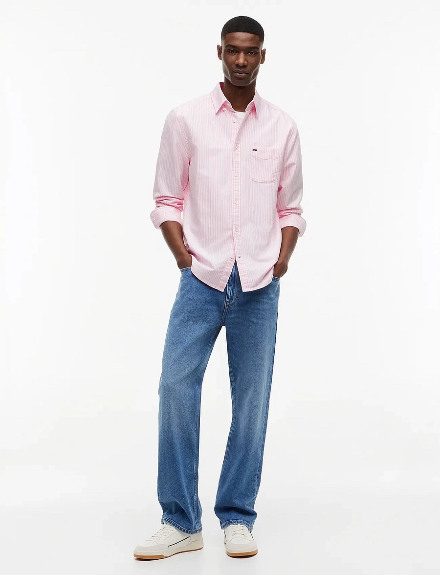 Tommy Jeans - TJM REG STRIPE OXFORD SHIRT EXT - oxford-skjortor - pink daisy stripe - 4