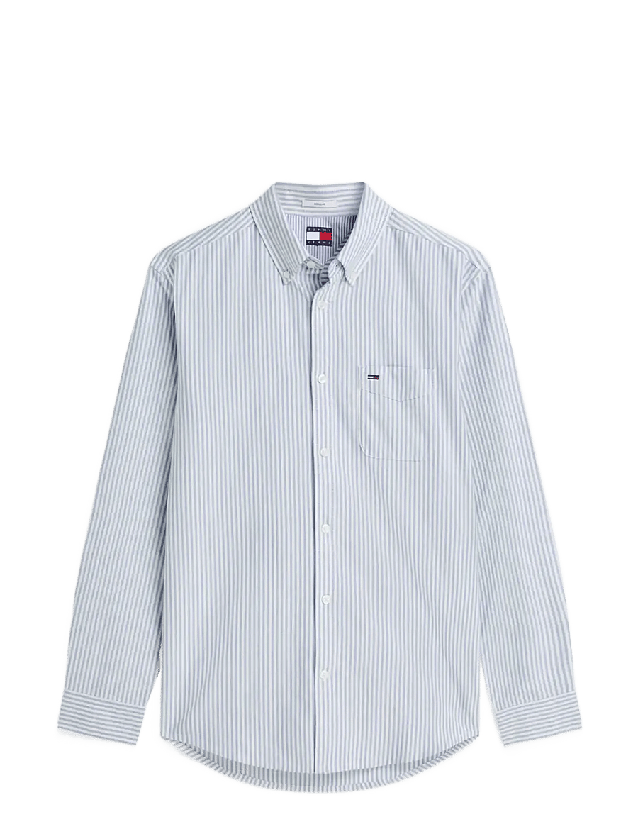 Tommy Jeans - TJM REG STRIPE OXFORD SHIRT EXT - oxford-skjortor - providence blue stripe - 1