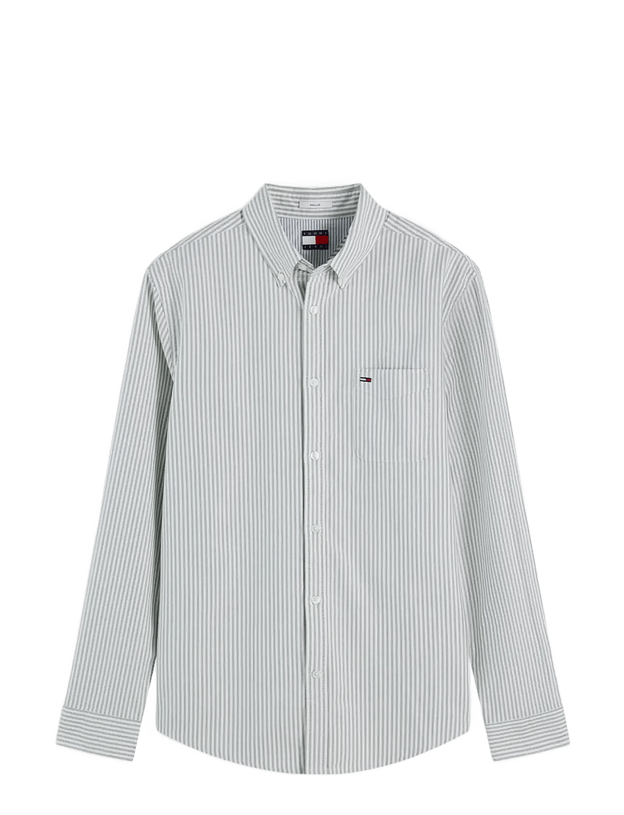 Tommy Jeans - TJM REG STRIPE OXFORD SHIRT EXT - oxfordi särgid - velvet green stripes - 1
