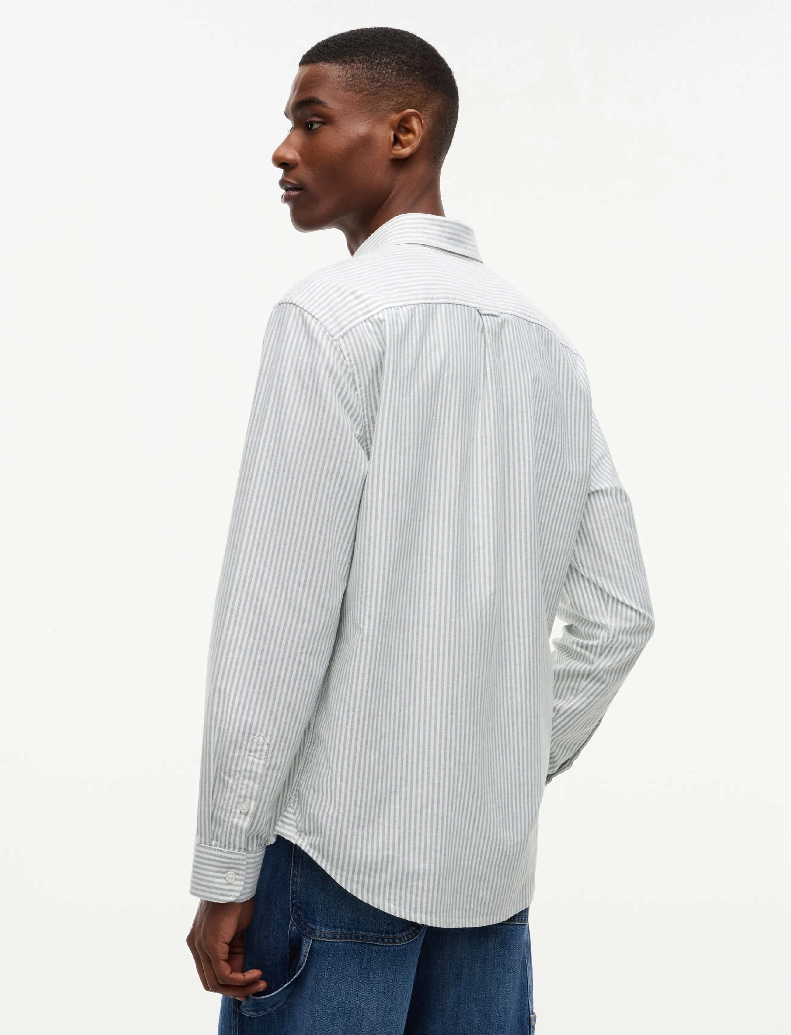 Tommy Jeans - TJM REG STRIPE OXFORD SHIRT EXT - oxfordi särgid - velvet green stripes - 2
