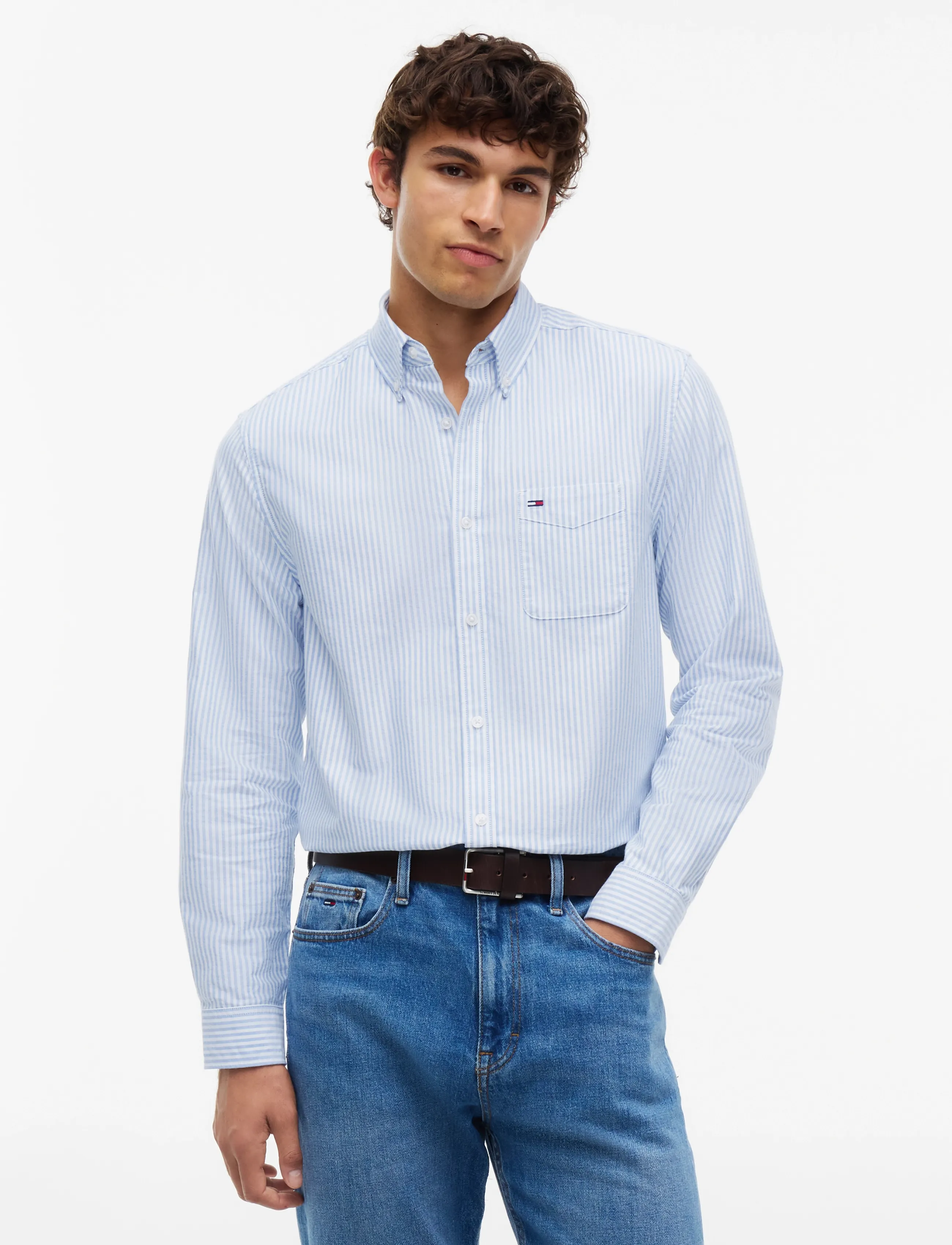 Tommy Jeans TJM REG STRIPE OXFORD SHIRT EXT - Shoppa efter stil - VIBRANT BLUE STRIPES / blue
