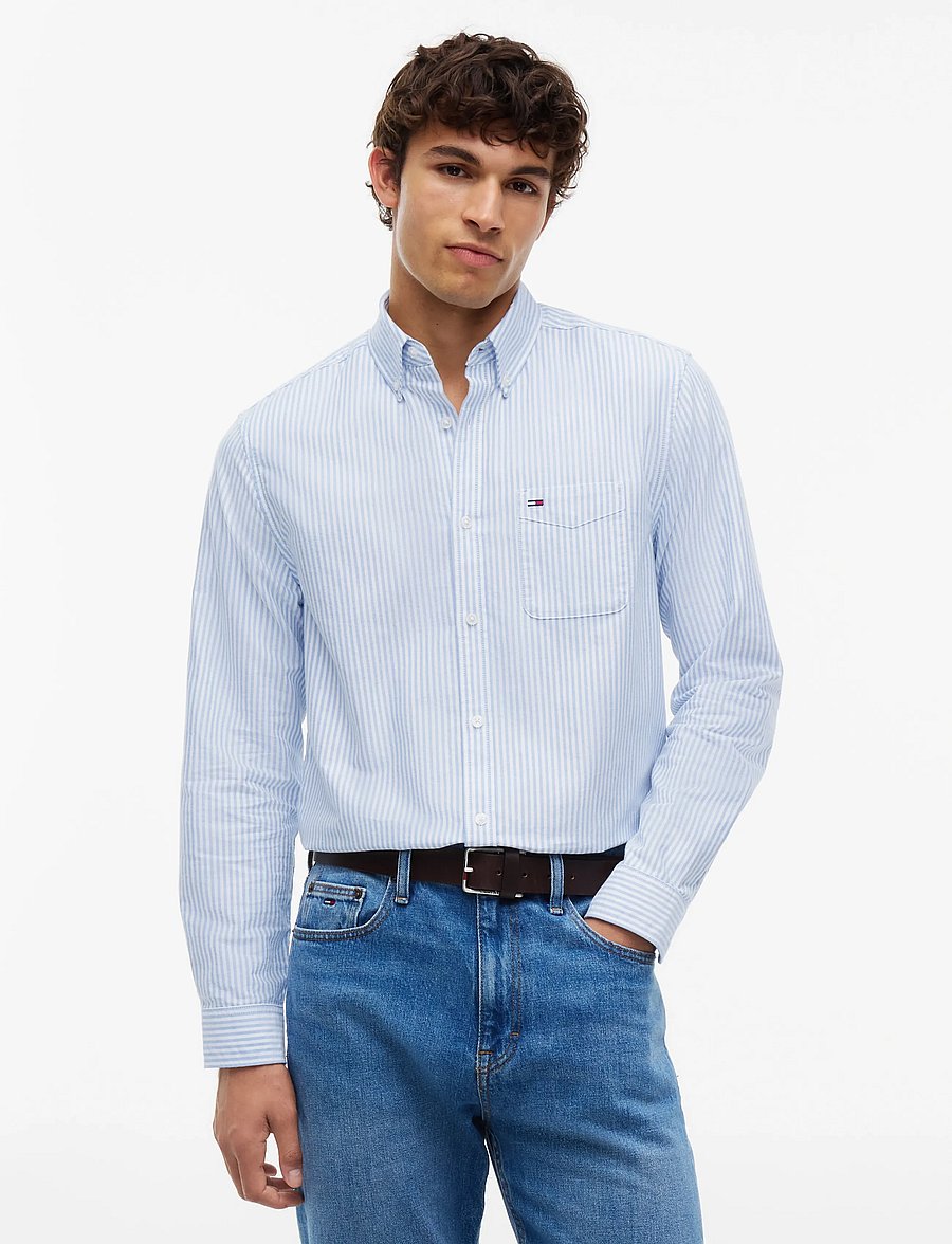 Tommy Jeans - TJM REG STRIPE OXFORD SHIRT EXT - oxford-skjortor - vibrant blue stripes - 0