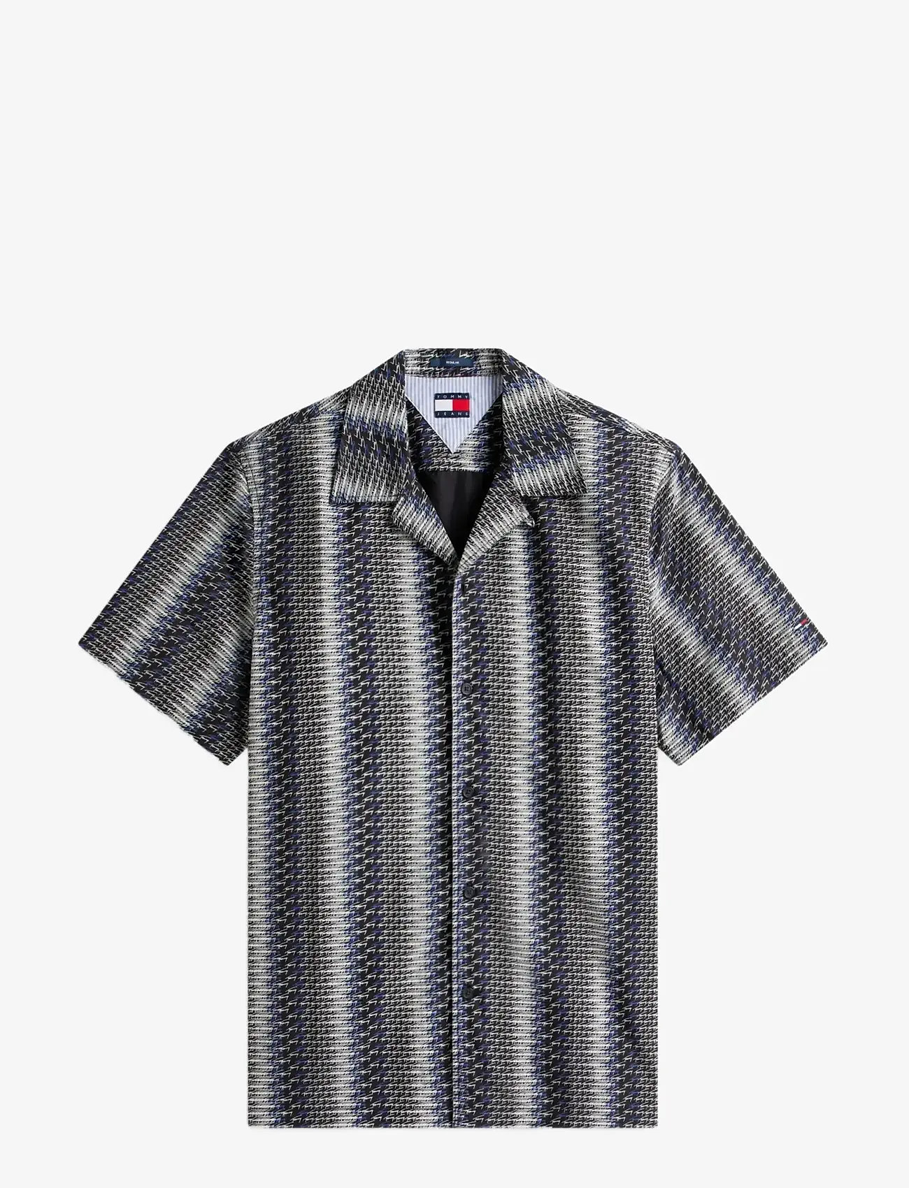 Tommy Jeans - TJM REG AOP CAMP SHIRT EXT - short-sleeved shirts - black aop - 1