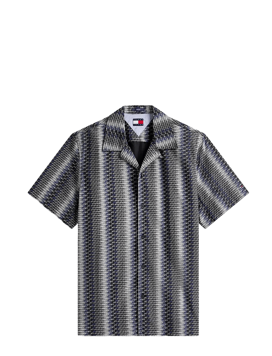 Tommy Jeans - TJM REG AOP CAMP SHIRT EXT - overhemden met korte mouw - black aop - 1