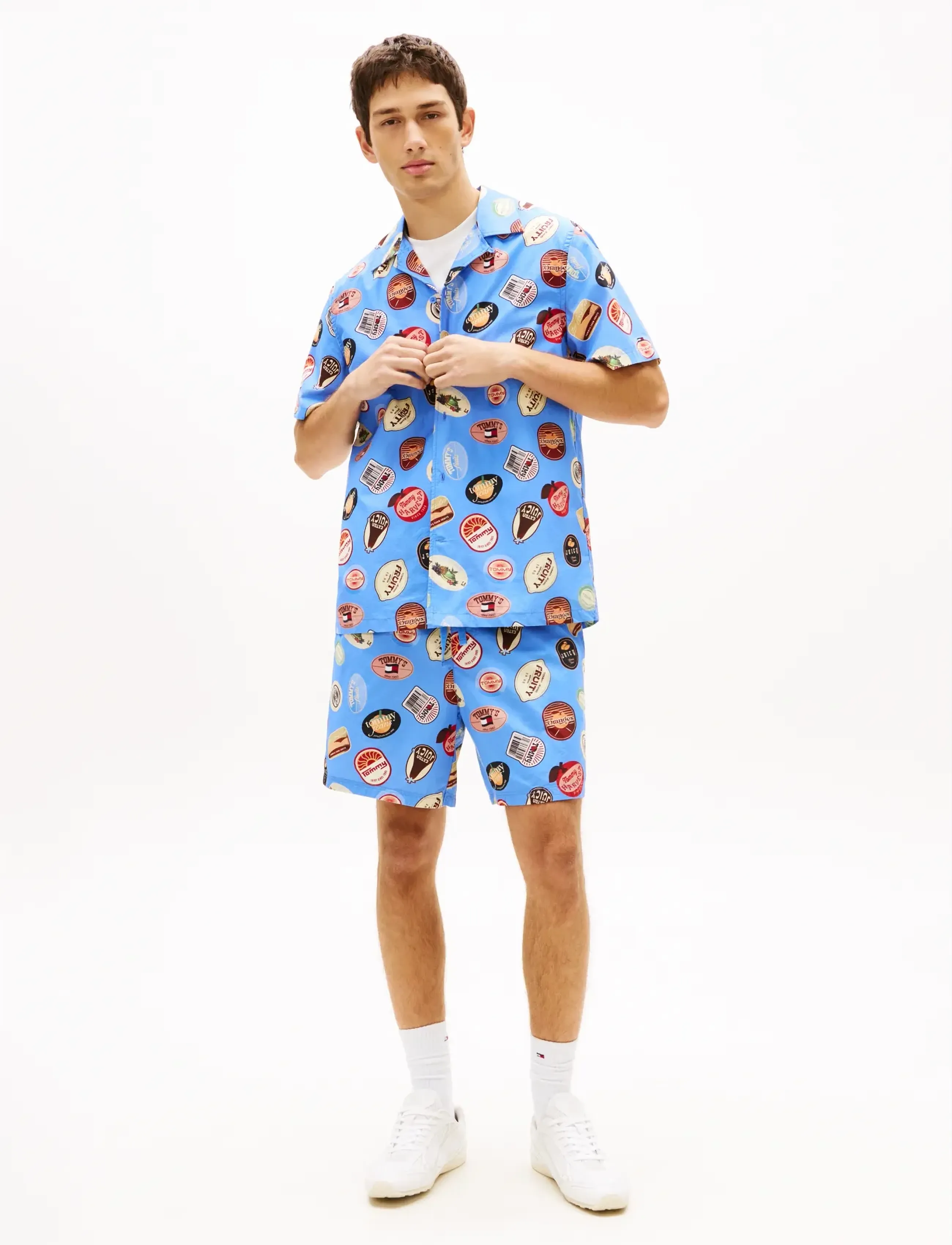 Tommy Jeans - TJM REG AOP CAMP SHIRT EXT - kortærmede skjorter - blue twilight aop - 3