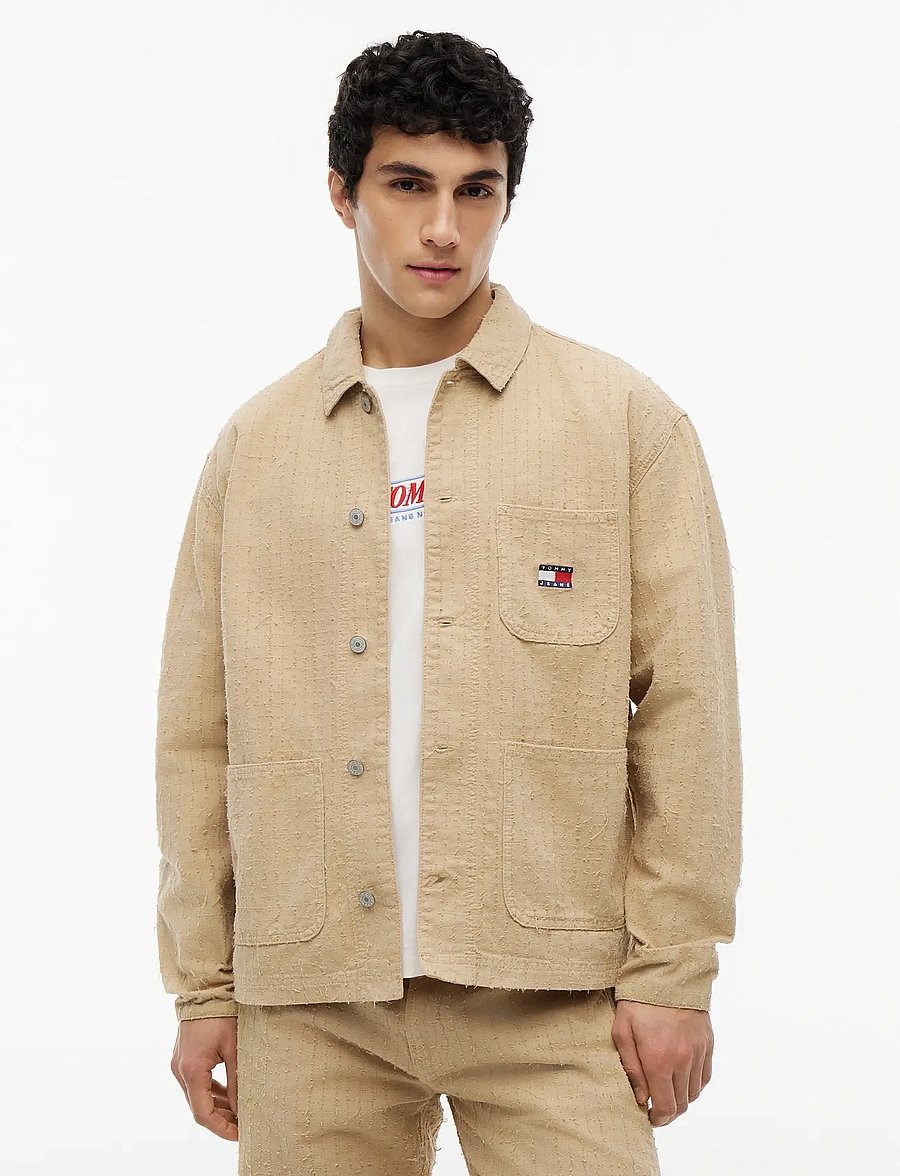 Tommy Jeans - TJM PUNCH NEEDLE OVERSHIRT - shop efter stil - gentle gold - 0
