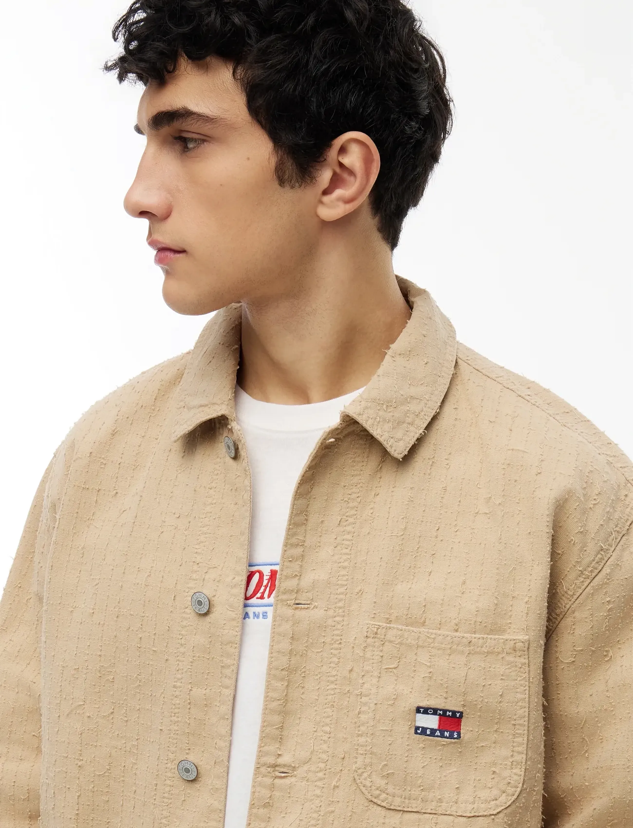 Tommy Jeans - TJM PUNCH NEEDLE OVERSHIRT - shop by style - gentle gold - 3