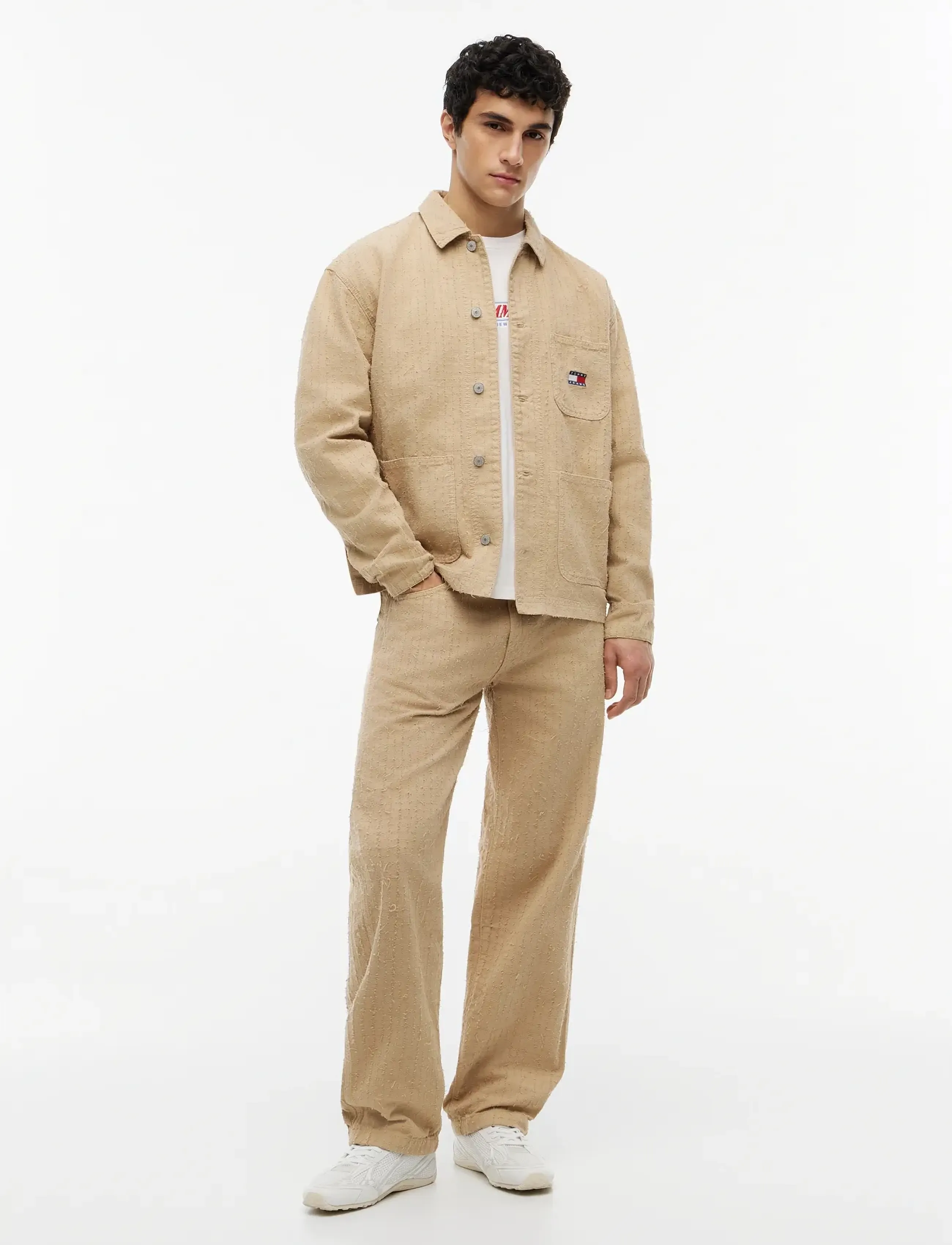 Tommy Jeans - TJM PUNCH NEEDLE OVERSHIRT - shop by style - gentle gold - 4