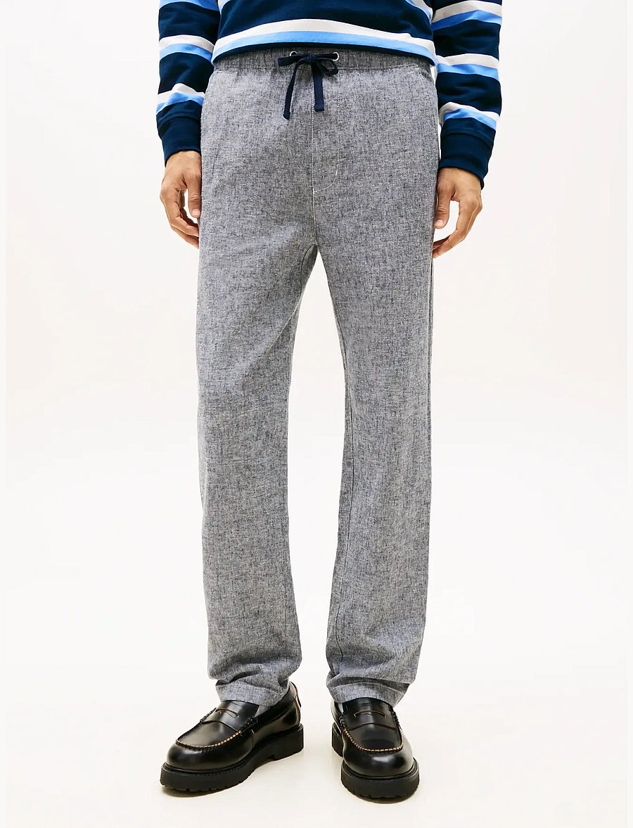 Tommy Jeans - TJM SONNY LINNEN MIX CHINO PANT - linased püksid - dark night navy - 0
