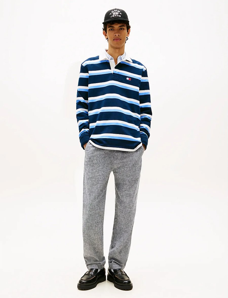 Tommy Jeans - TJM SONNY LINNEN MIX CHINO PANT - linased püksid - dark night navy - 3