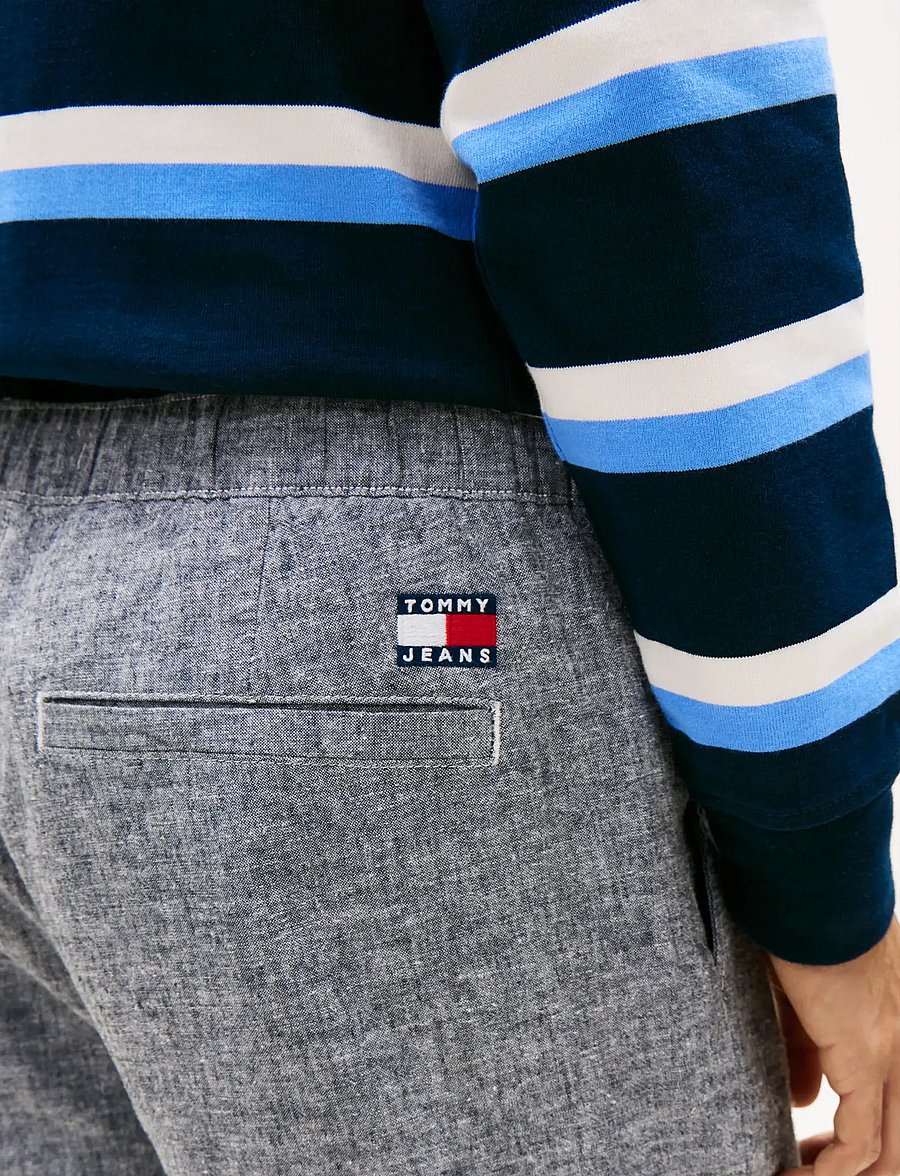 Tommy Jeans - TJM SONNY LINNEN MIX CHINO PANT - linased püksid - dark night navy - 5