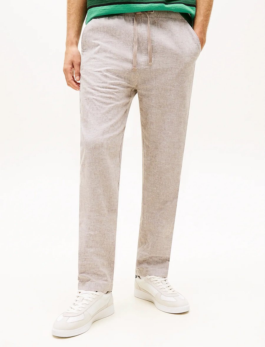 Tommy Jeans - TJM SONNY LINNEN MIX CHINO PANT - leinenhosen - ivy mink - 0