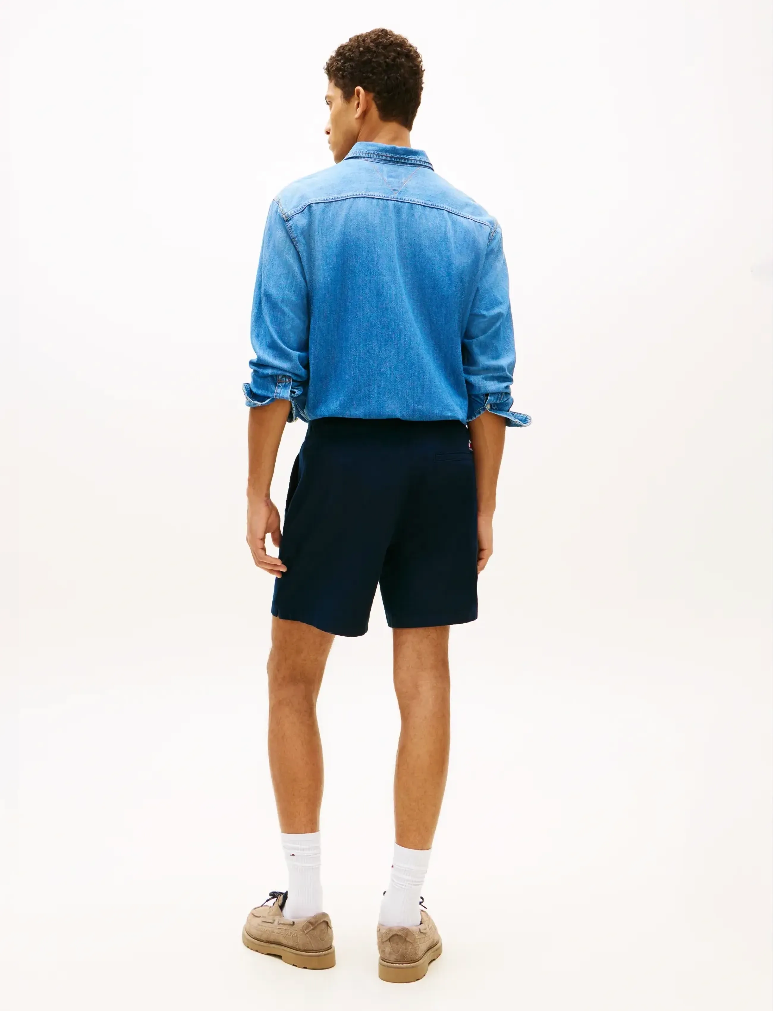 Tommy Jeans - TJM LINEN BLEND PULL-ON SHORT - rennot shortsit - dark night navy - 2
