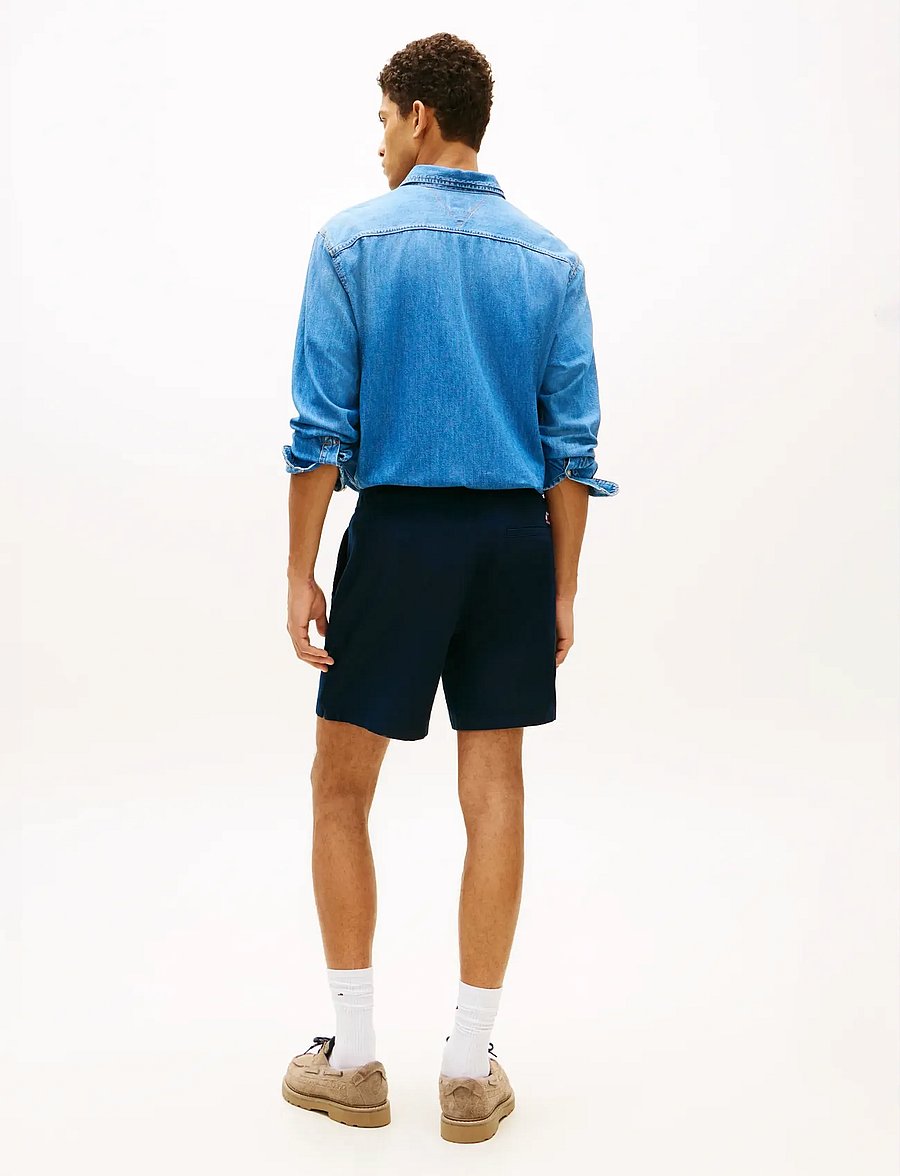 Tommy Jeans - TJM LINEN BLEND PULL-ON SHORT - casual shorts - dark night navy - 2