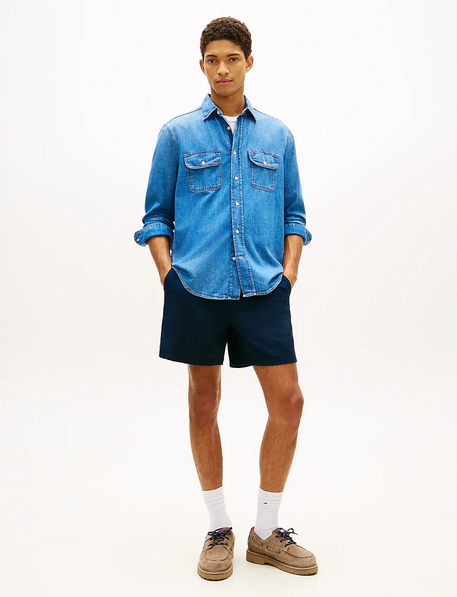 Tommy Jeans - TJM LINEN BLEND PULL-ON SHORT - casual shorts - dark night navy - 3
