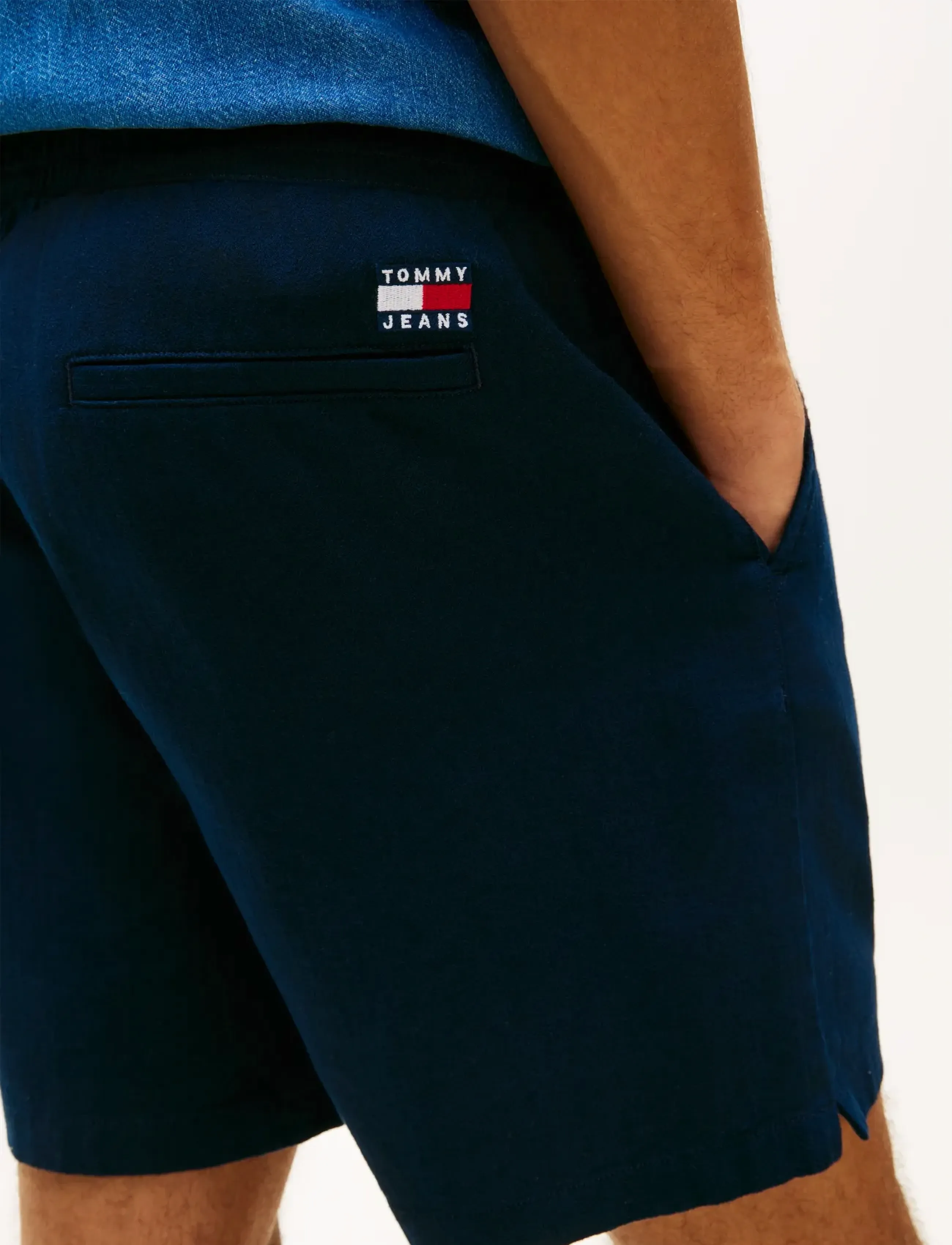 Tommy Jeans - TJM LINEN BLEND PULL-ON SHORT - rennot shortsit - dark night navy - 4