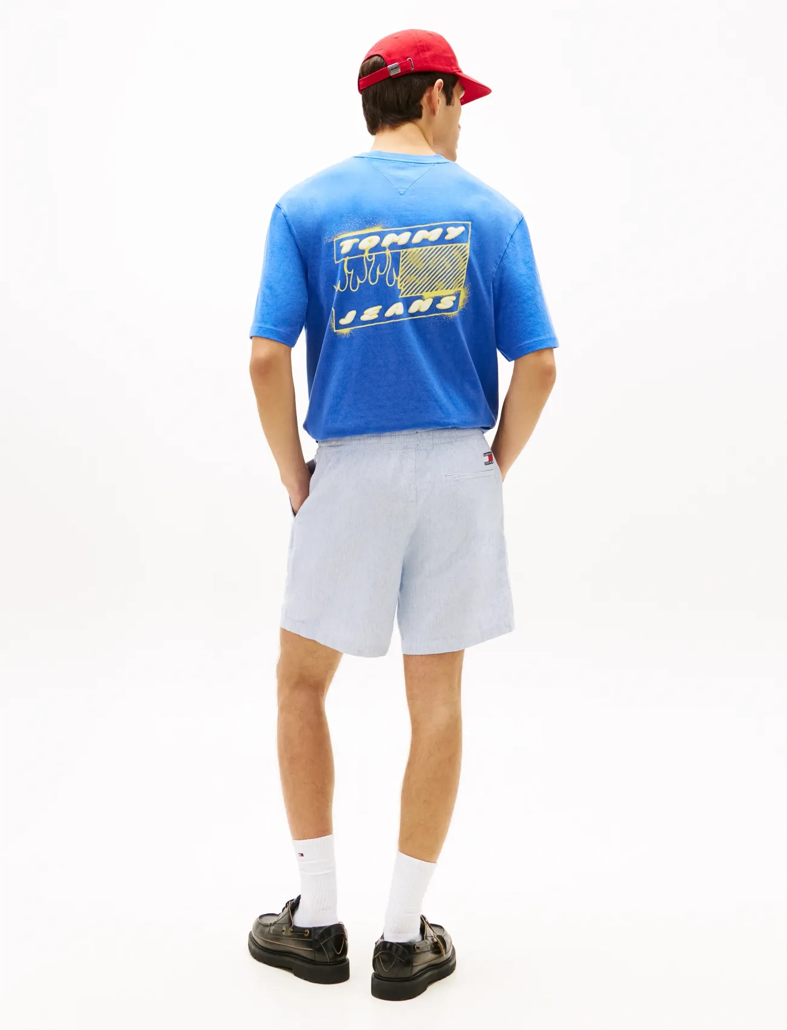 Tommy Jeans - TJM LINEN BLEND STRIPE SHORT - casual shorts - blue twilight stripes - 2