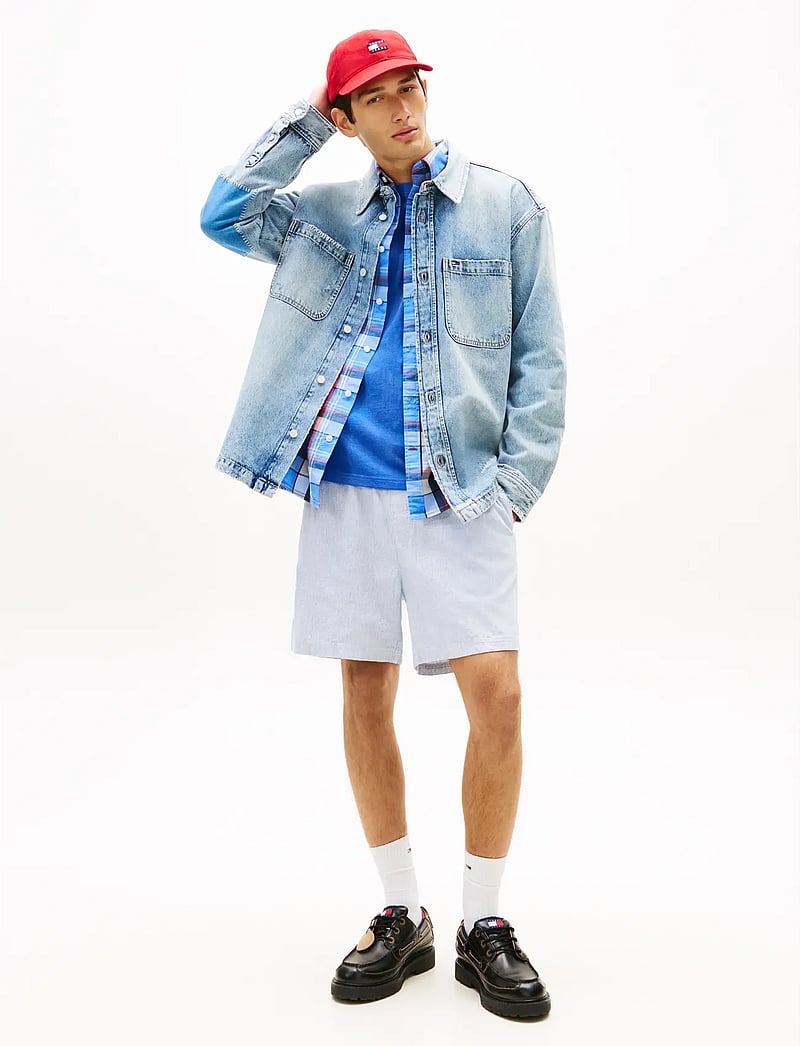 Tommy Jeans - TJM LINEN BLEND STRIPE SHORT - leinen-shorts - blue twilight stripes - 3