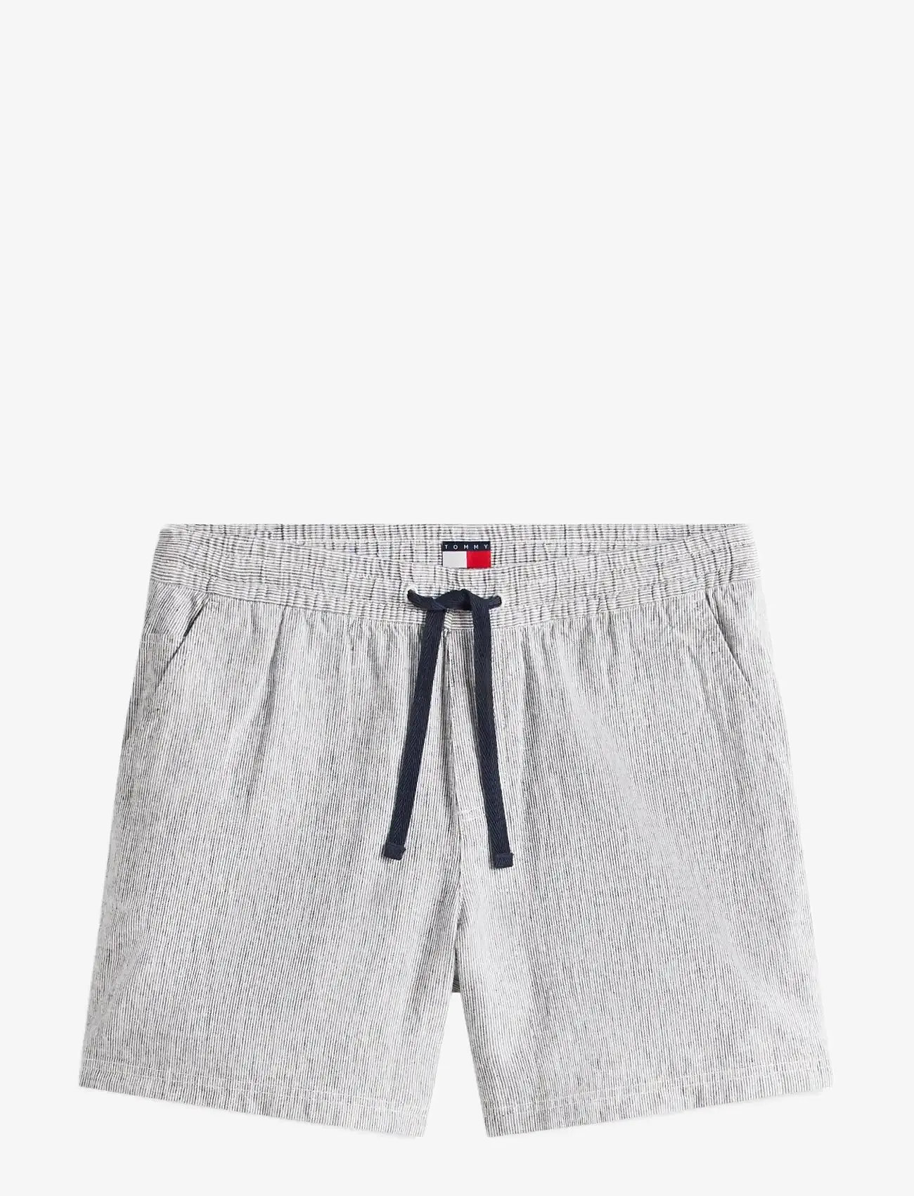 Tommy Jeans - TJM LINEN BLEND STRIPE SHORT - linased lühikesed püksid - dark night navy stripes - 1