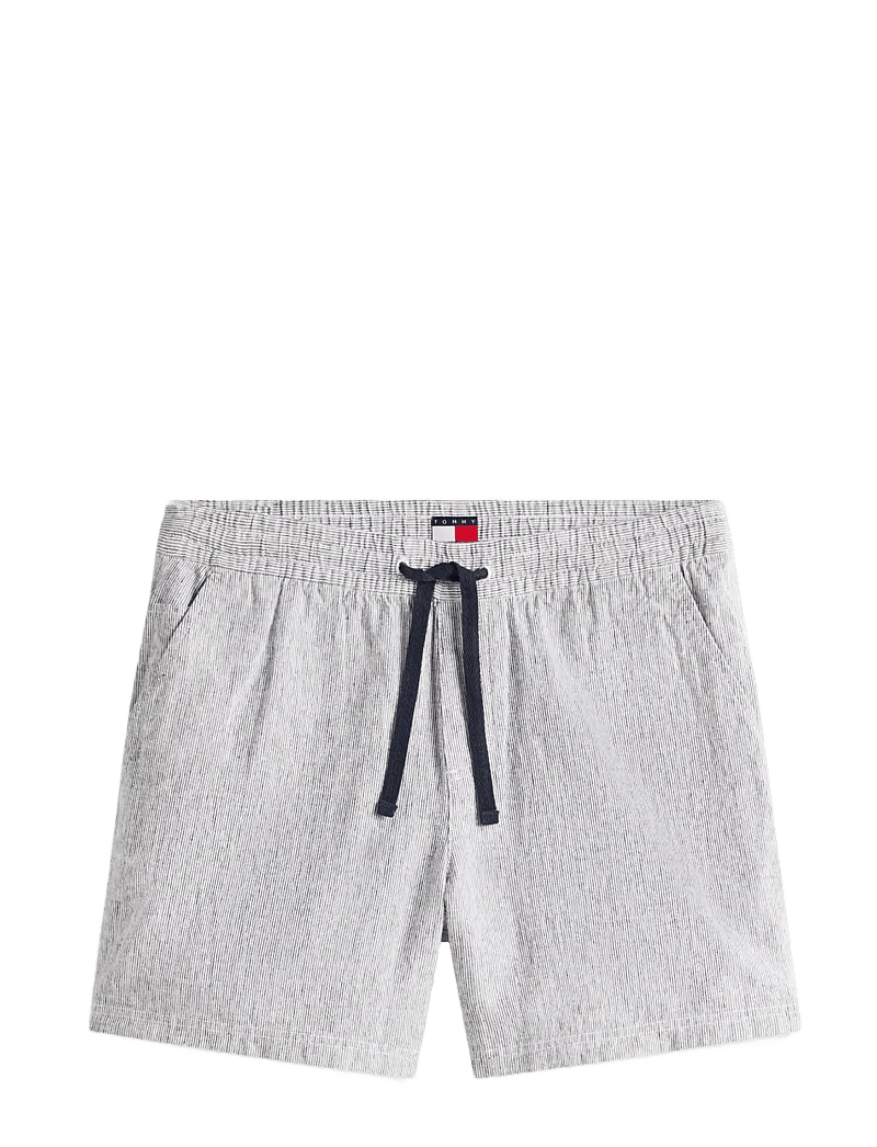 Tommy Jeans - TJM LINEN BLEND STRIPE SHORT - linased lühikesed püksid - dark night navy stripes - 1