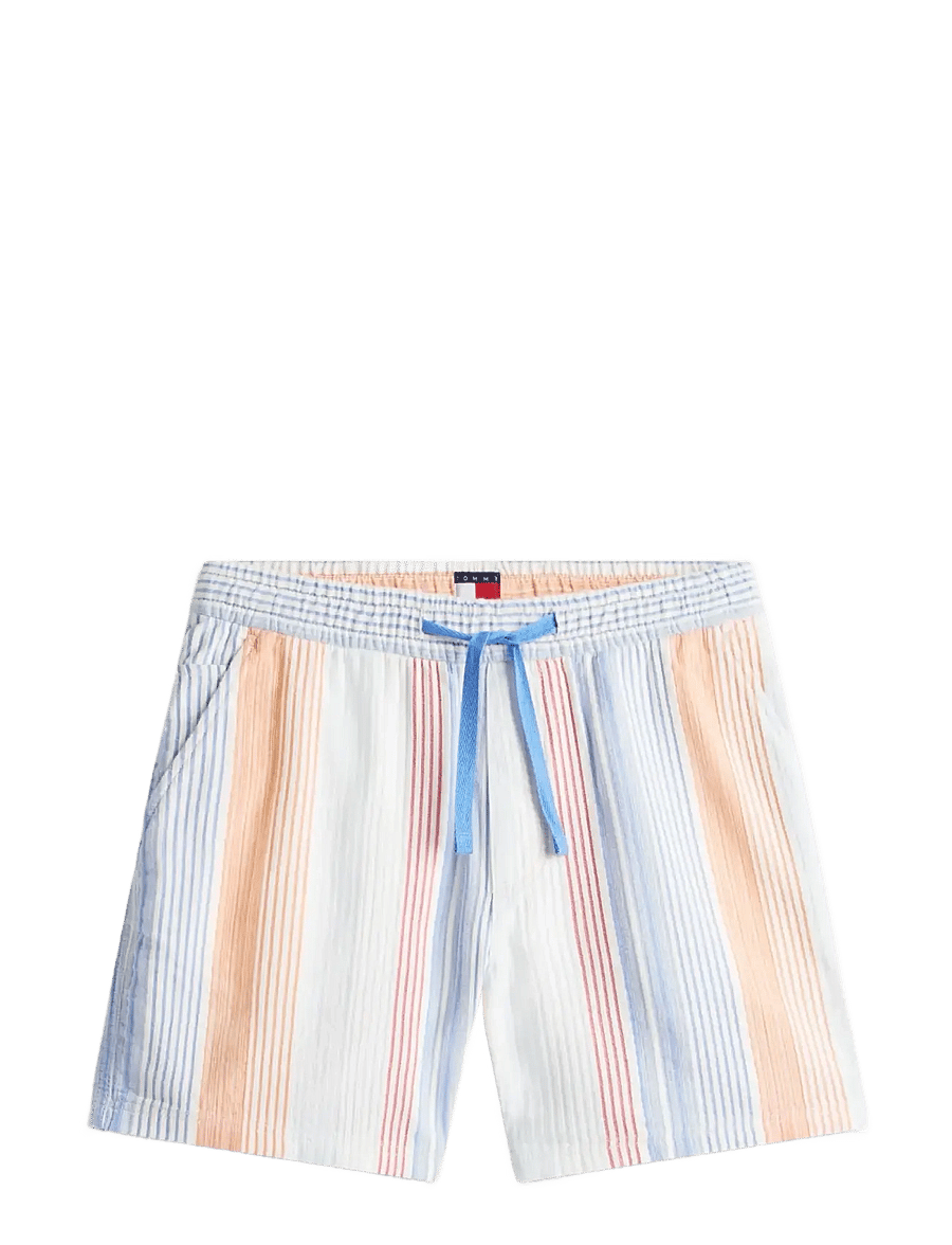 Tommy Jeans - TJM TEXTURED STRIPE SHORT EXT - lühikesed vabaajapüksid - ancient white stripes - 1