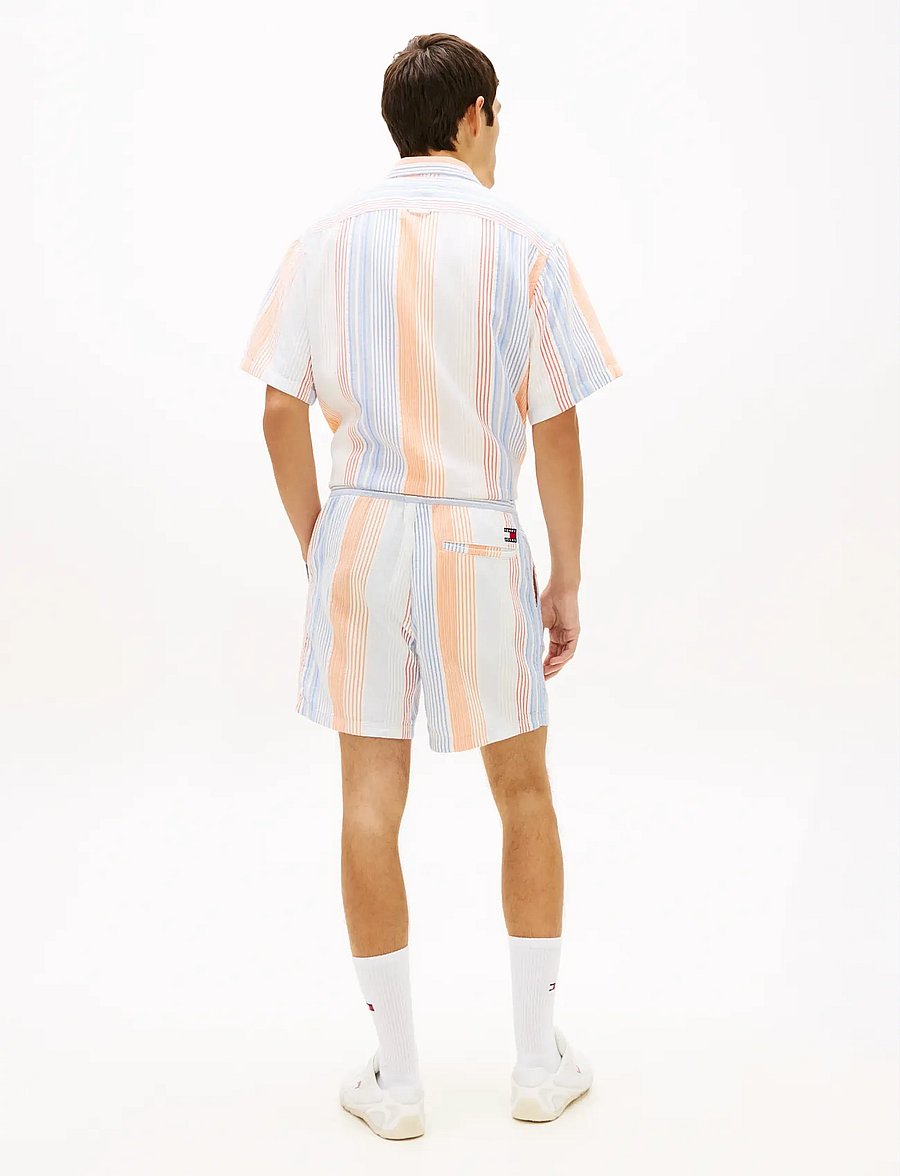 Tommy Jeans - TJM TEXTURED STRIPE SHORT EXT - lühikesed vabaajapüksid - ancient white stripes - 2