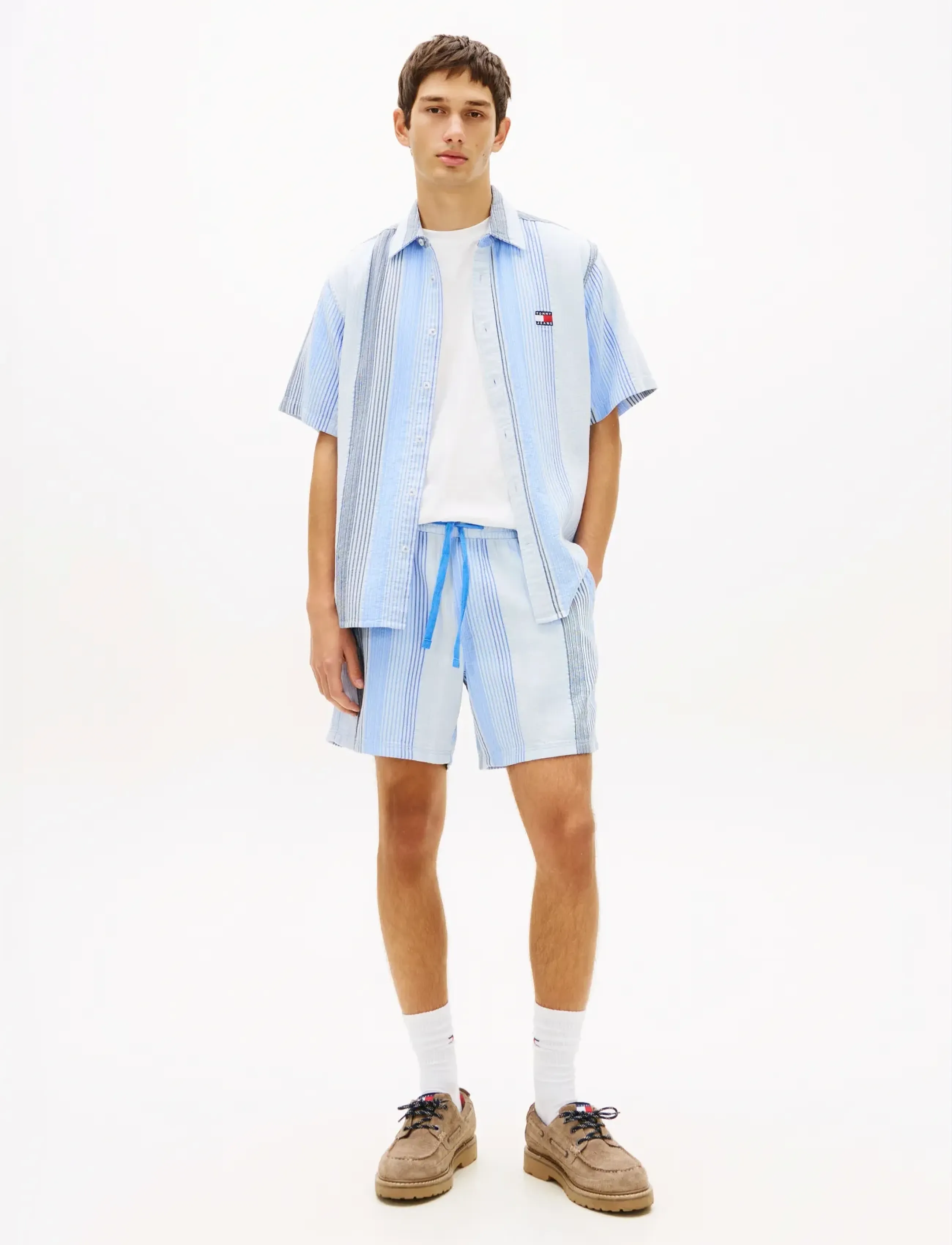 Tommy Jeans - TJM TEXTURED STRIPE SHORT EXT - casual shorts - sweet blue stripes - 3