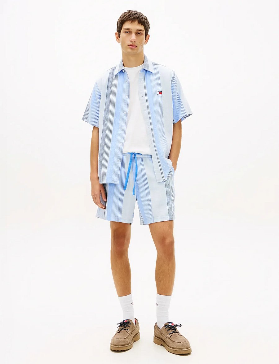 Tommy Jeans - TJM TEXTURED STRIPE SHORT EXT - casual shorts - sweet blue stripes - 3