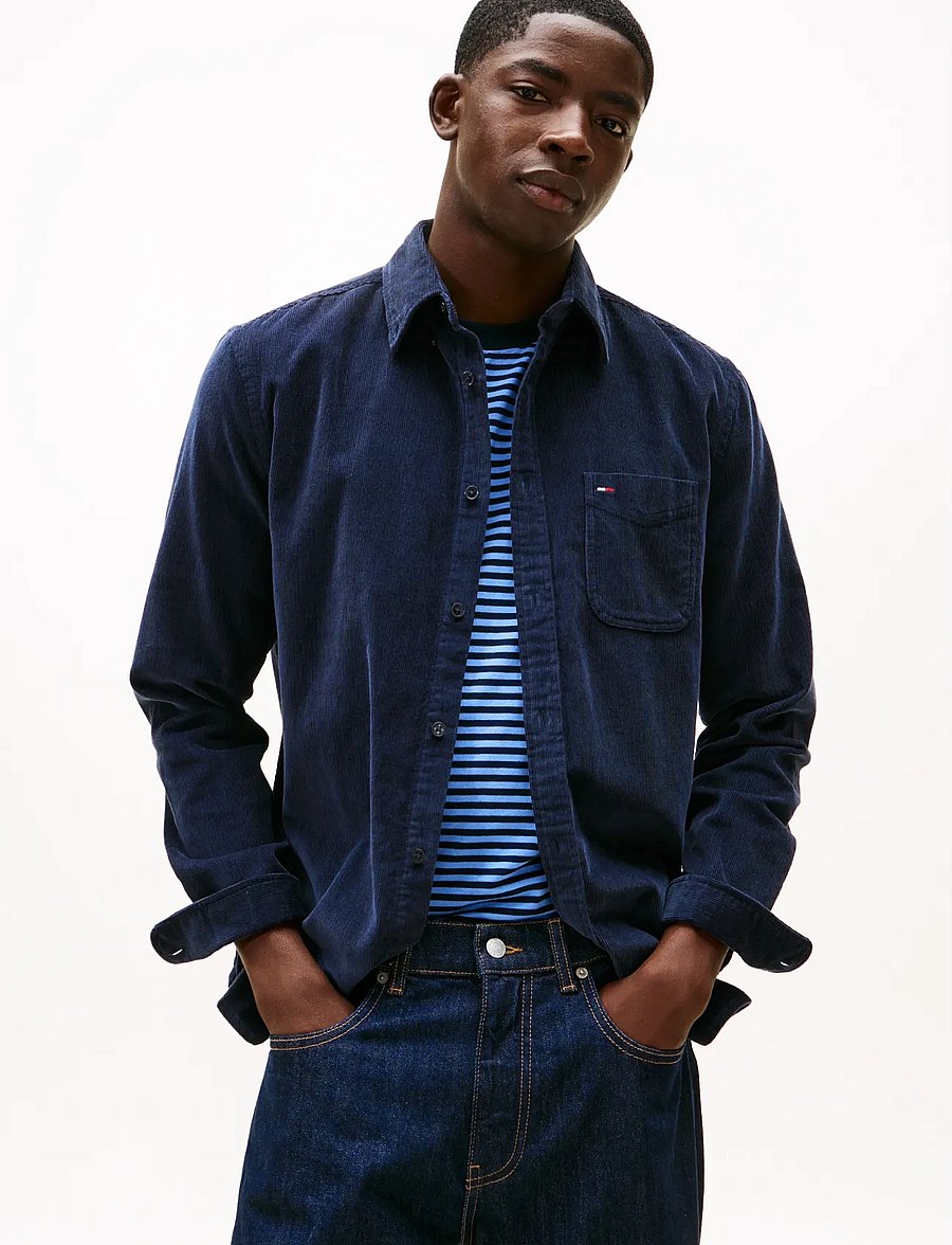 Tommy Jeans - TJM REG BABY CORD SHIRT EXT - dark night navy - 0