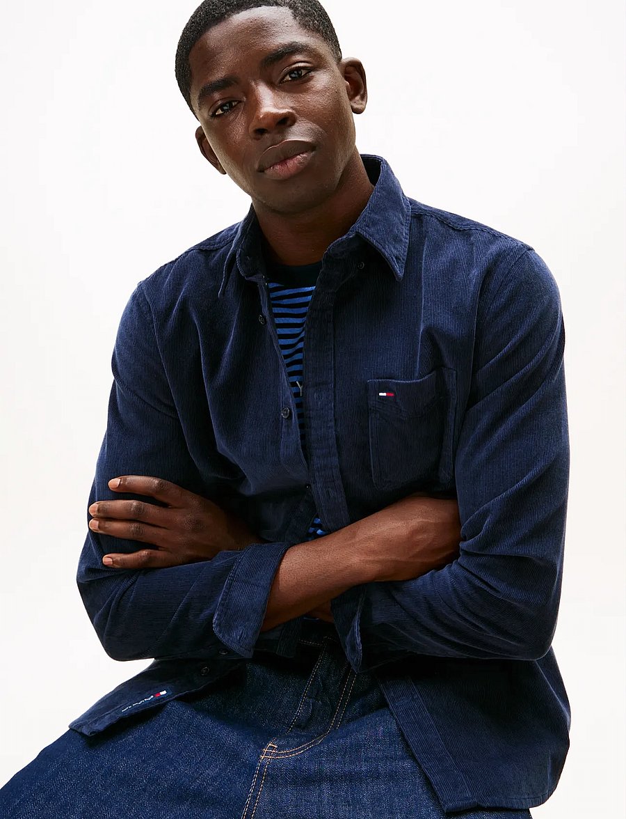Tommy Jeans - TJM REG BABY CORD SHIRT EXT - dark night navy - 4