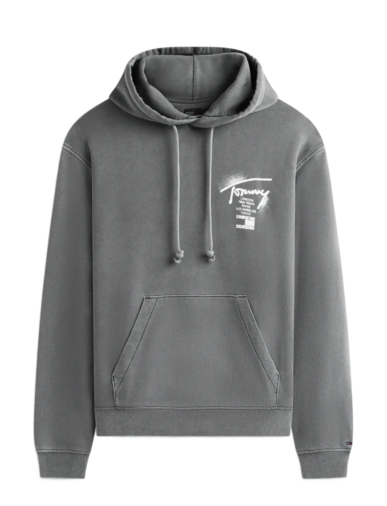 Tommy Jeans TJM RLX NEON WSHD SIGN HD EXT - Sweatshirts & hættetrøjer - BLACK / grey