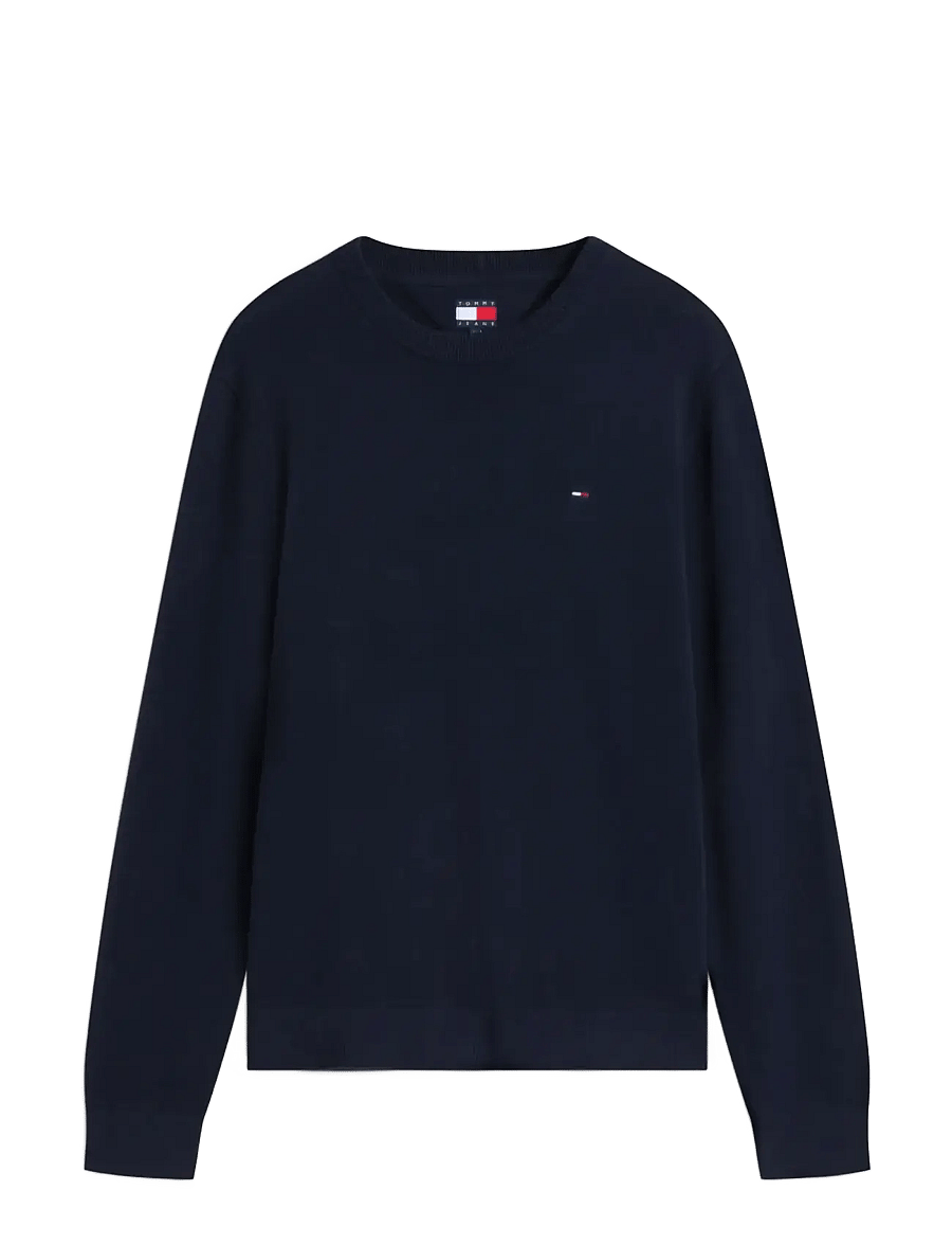 Tommy Jeans - TJM SLIM ESS LIGHT SWEATER EXT - Ümara kaelusega - dark night navy - 1