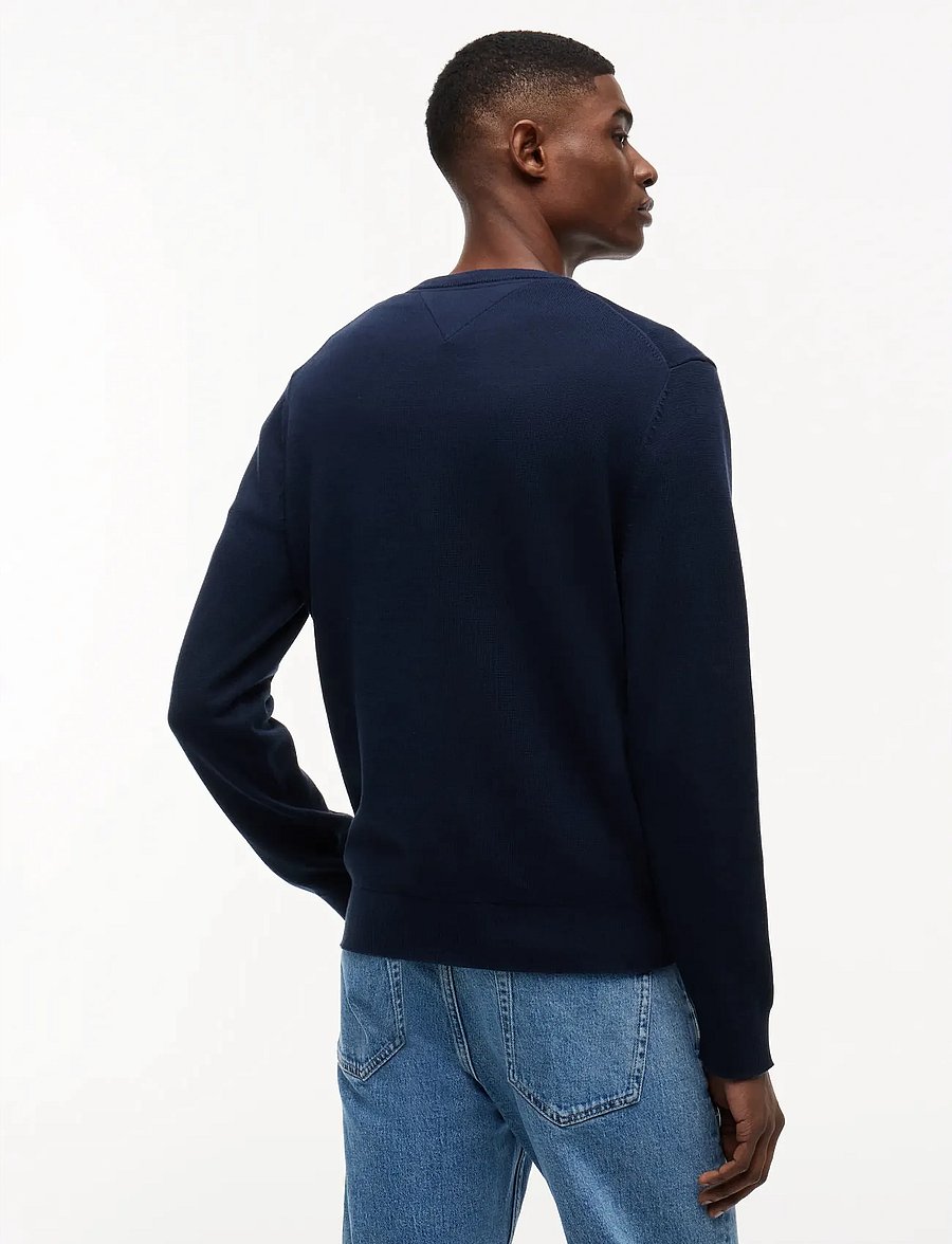 Tommy Jeans - TJM SLIM ESS LIGHT SWEATER EXT - Ümara kaelusega - dark night navy - 2