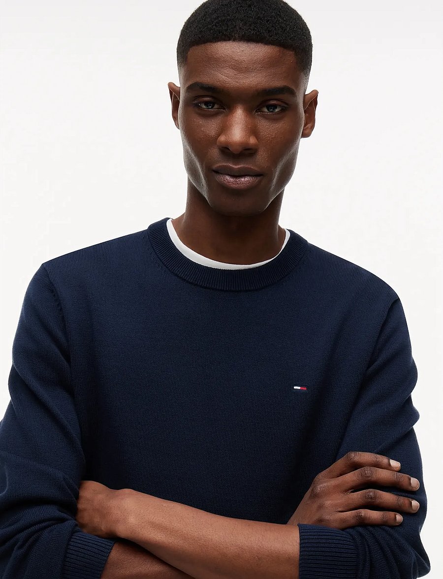 Tommy Jeans - TJM SLIM ESS LIGHT SWEATER EXT - Ümara kaelusega - dark night navy - 3