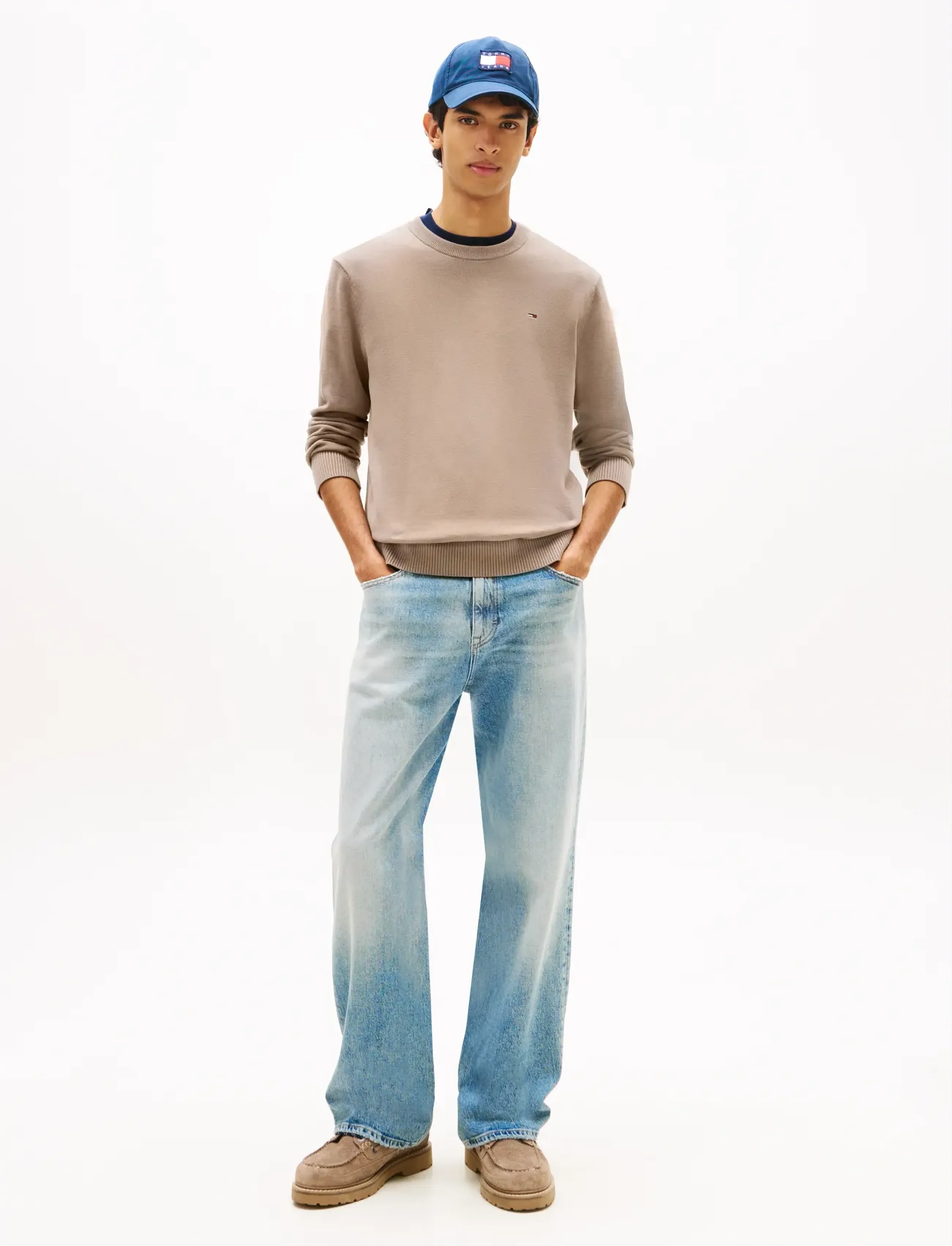 Tommy Jeans - TJM SLIM ESS LIGHT SWEATER EXT - rundhalsad - ivy mink - 3