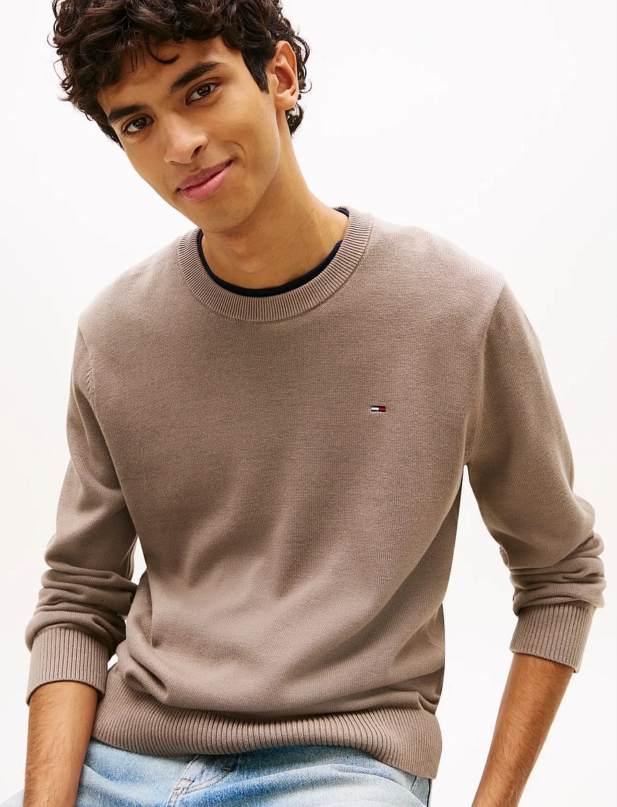 Tommy Jeans - TJM SLIM ESS LIGHT SWEATER EXT - megztiniai su apvalia apykakle - ivy mink - 4